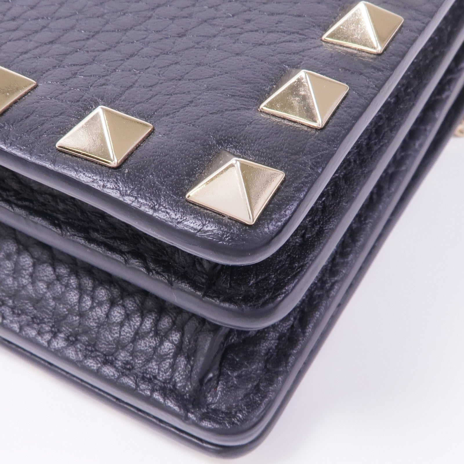 Valentino 牛皮皮革Chain Shoulder金扣鏈帶肩背袋