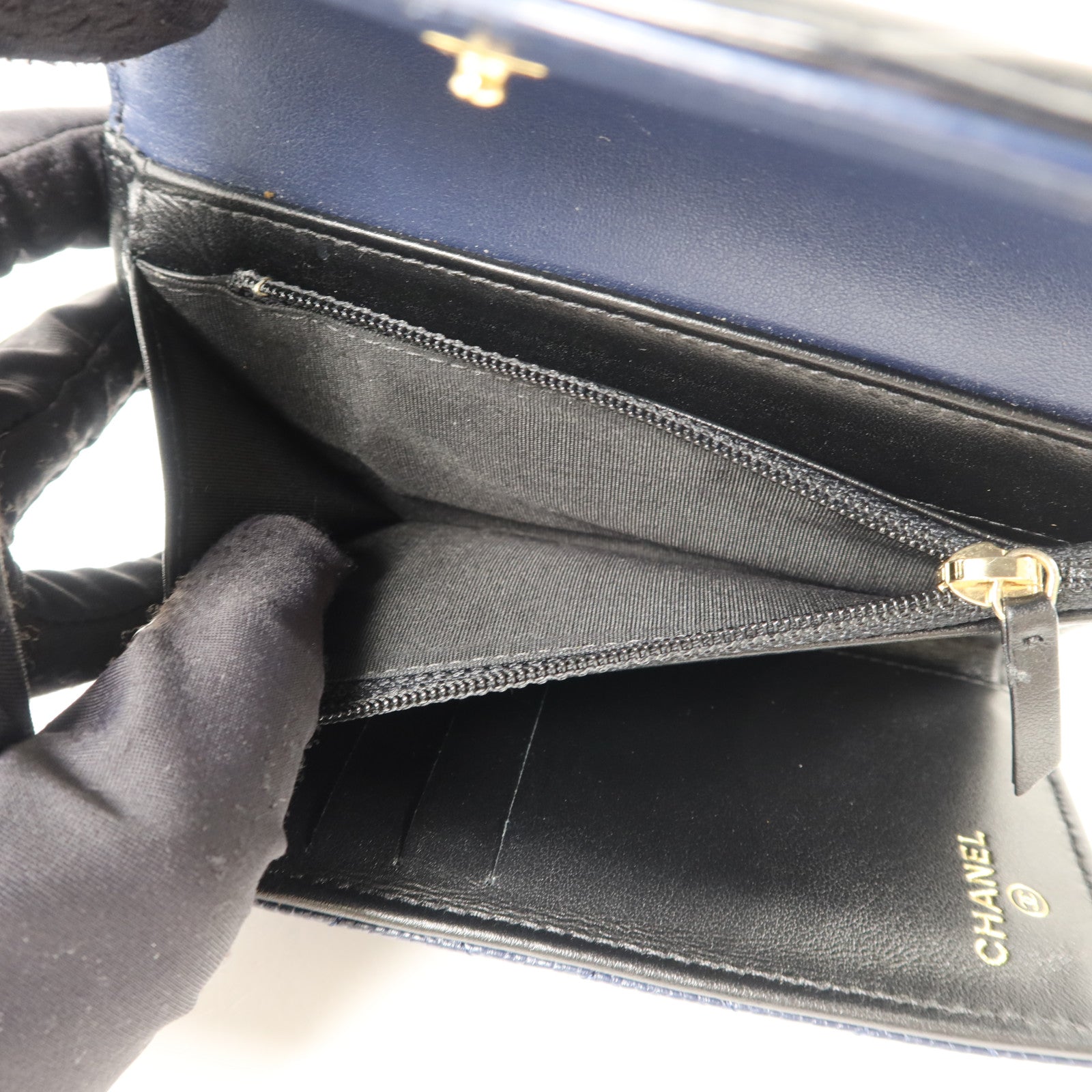 CHANEL 牛皮皮革CC Filigree Flap Wallet錢包