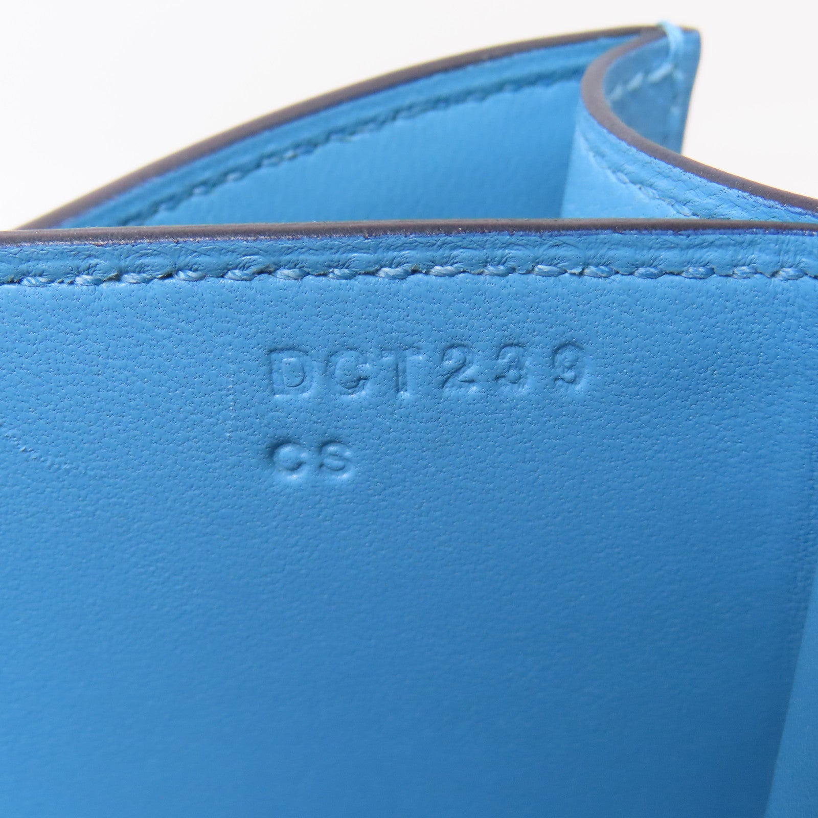 HERMES PHW Constance 24 Shoulder Bag Epsom Leather Bleu Du Nord