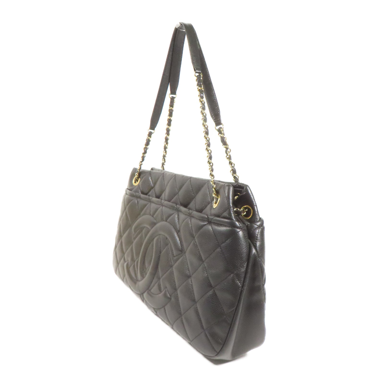 CHANEL 【激減優惠】牛皮皮革Tote Bag金扣肩背袋