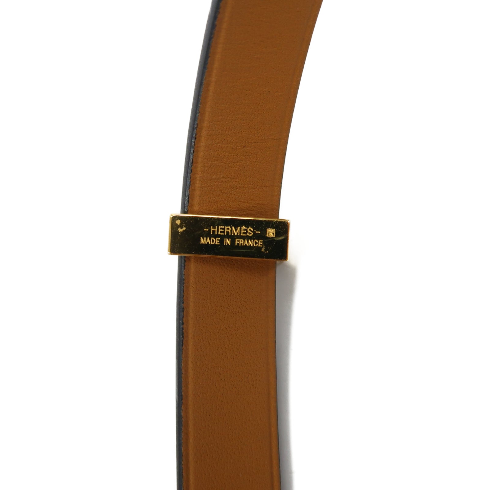 HERMES Evercolour皮革Mini Dog Bracelet金扣手鐲黑色