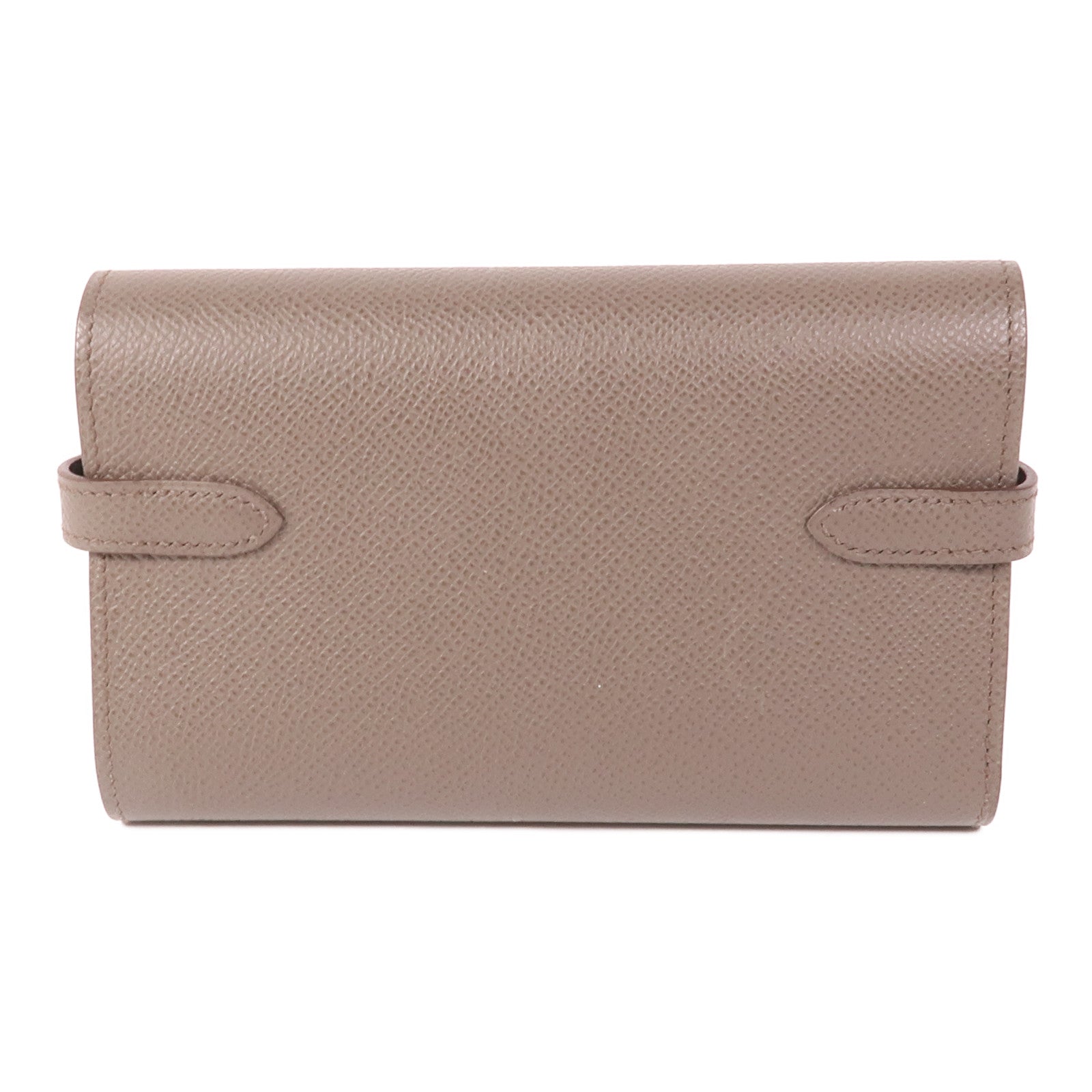 HERMES GHW Kelly Wallet Veau Epsom Leather Etain Gray