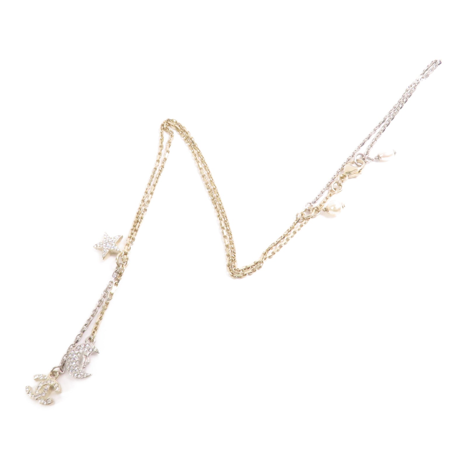CHANEL CC Necklace Metal Gold
