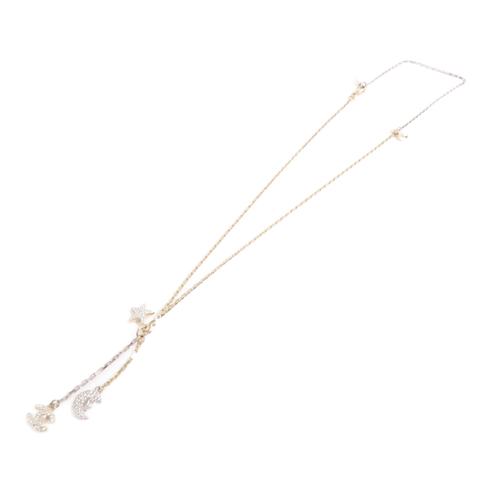 CHANEL CC Necklace Metal Gold