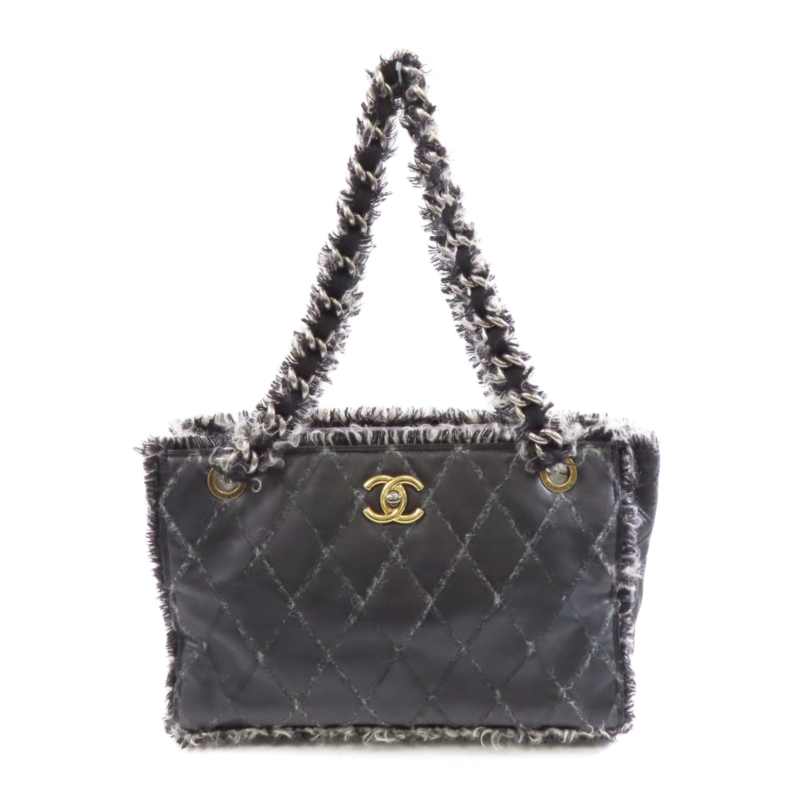 CHANEL 【激減優惠】菱格牛皮皮革Chain Shoulder Bag銀扣鏈帶肩背袋黑色