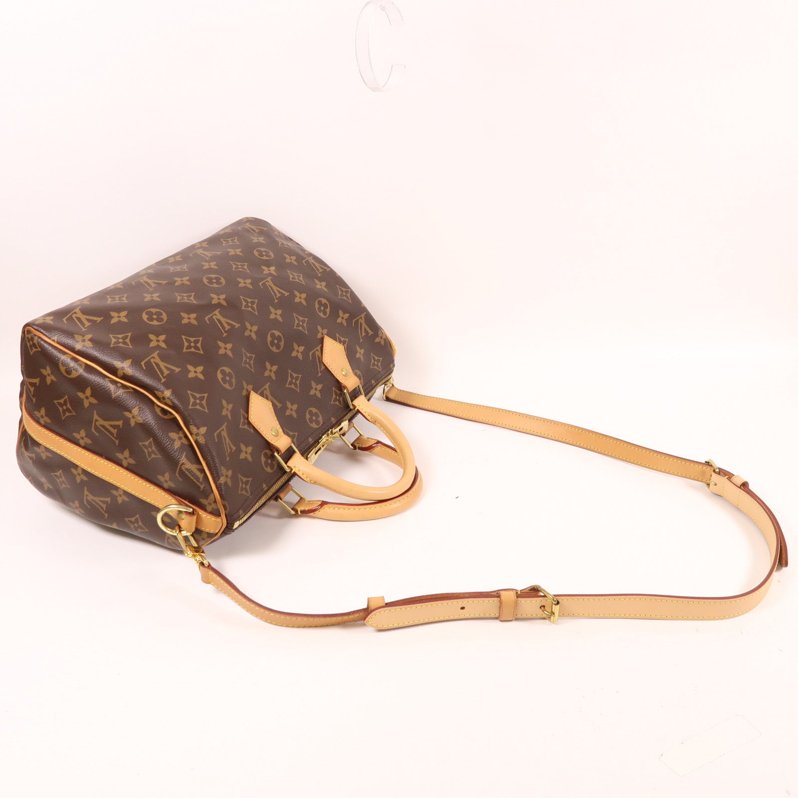 LOUIS VUITTON Monogram Speedy Bandouliere 30金扣手挽肩背兩用袋