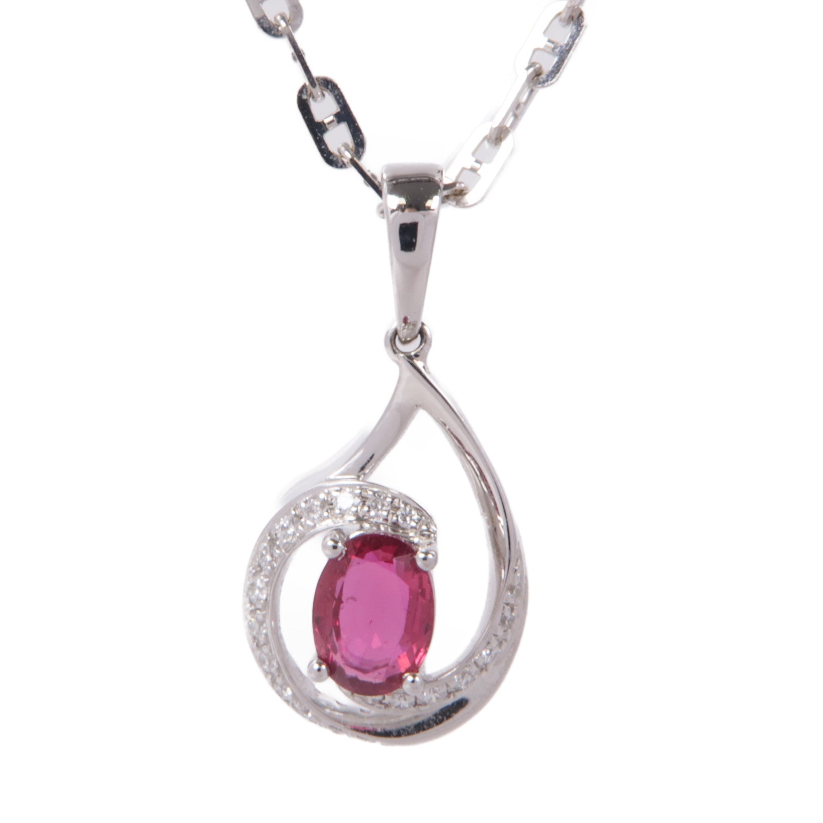 JEWELRY 18K白金Diamond Ruby Necklace鑽石/紅寶石項鍊
