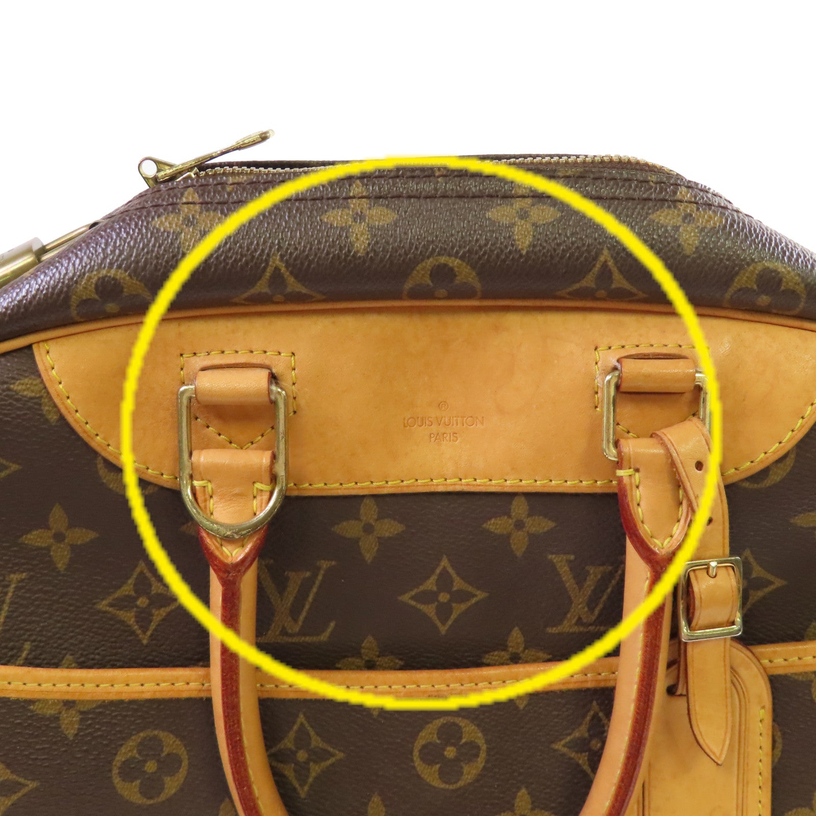 LOUIS VUITTON 【激減優惠】Monogram Deauville GM Hand Bag金色手挽袋啡色