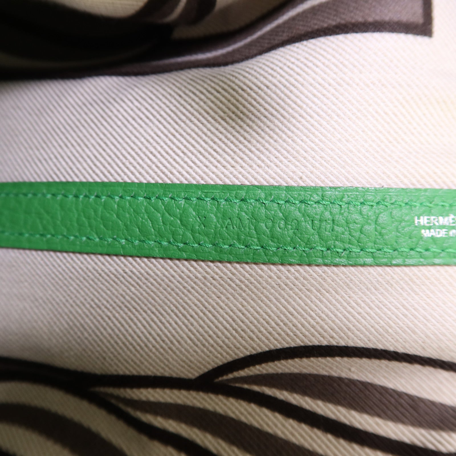 HERMES Negonda皮革Garden Party PM銀扣手挽袋Bambou