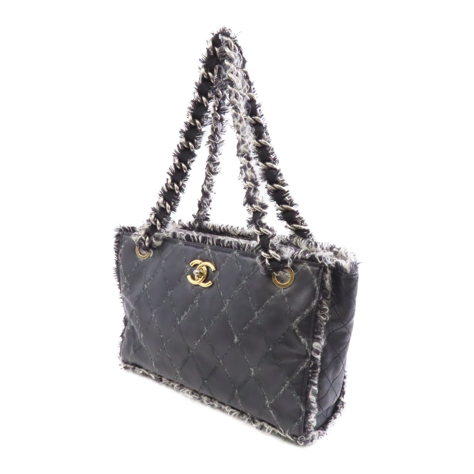 CHANEL 【激減優惠】菱格牛皮皮革Chain Shoulder Bag銀扣鏈帶肩背袋黑色