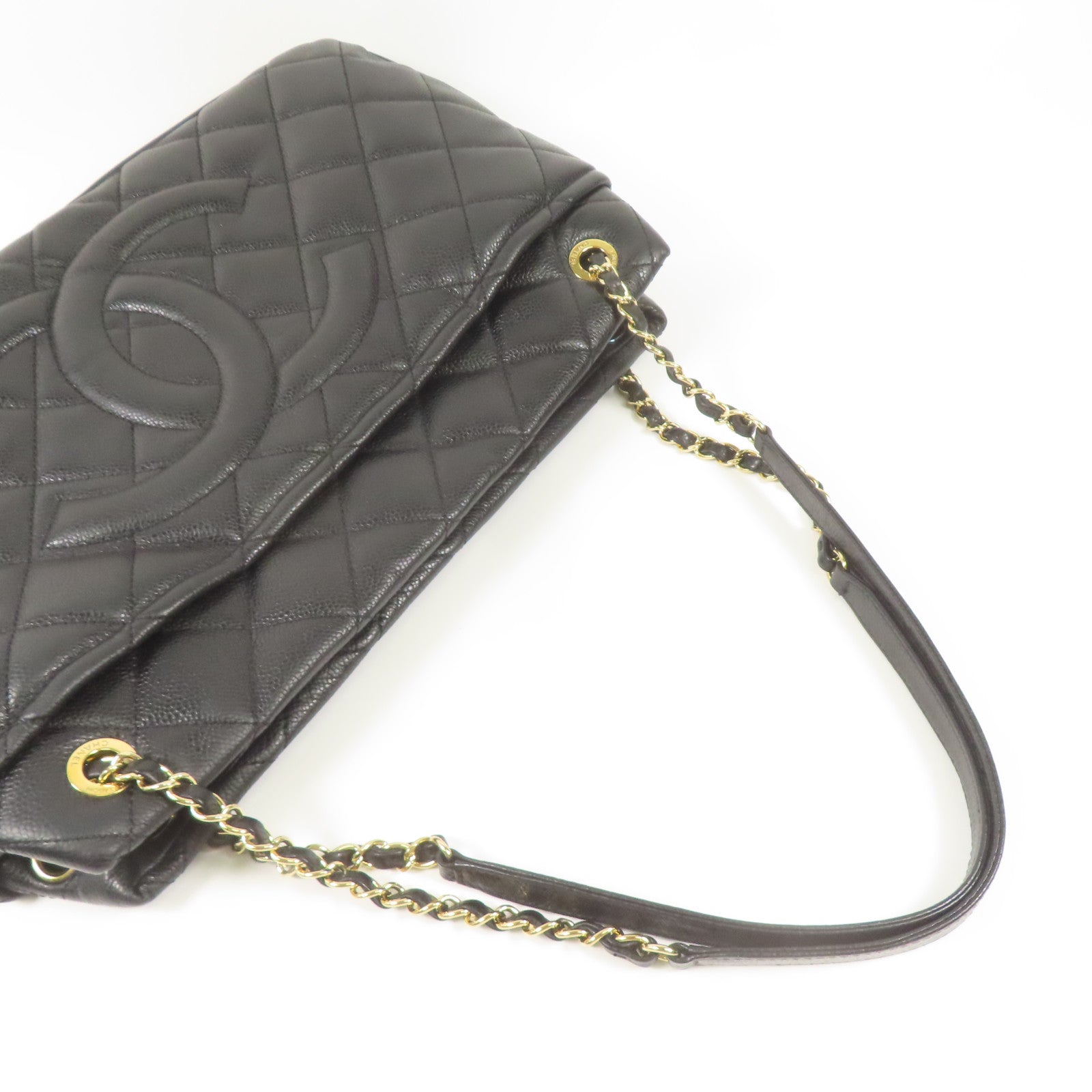 CHANEL 【激減優惠】牛皮皮革Tote Bag金扣肩背袋