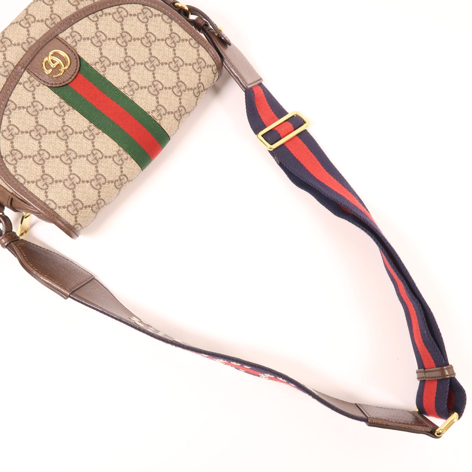 GUCCI 塗層帆布Shoulder Bag金扣肩背袋