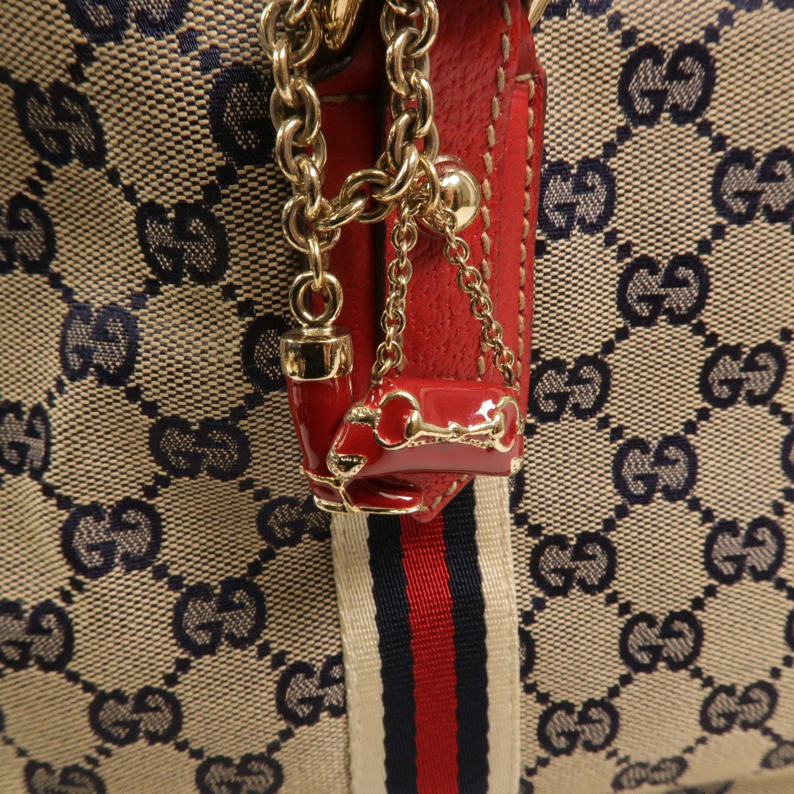 GUCCI 帆布Sherry Line肩背袋