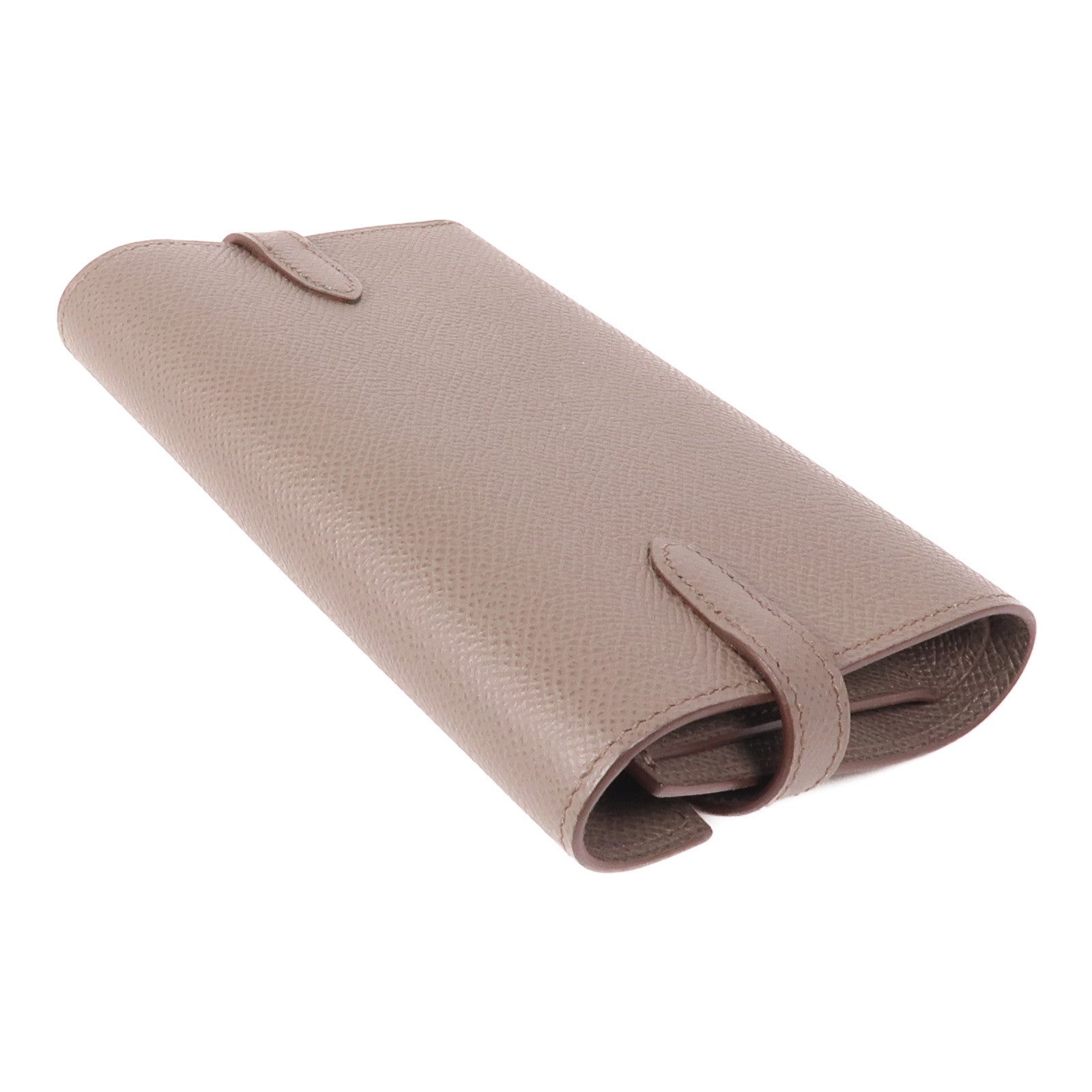 HERMES Epsom皮革Kelly Wallet金扣長錢包Etain