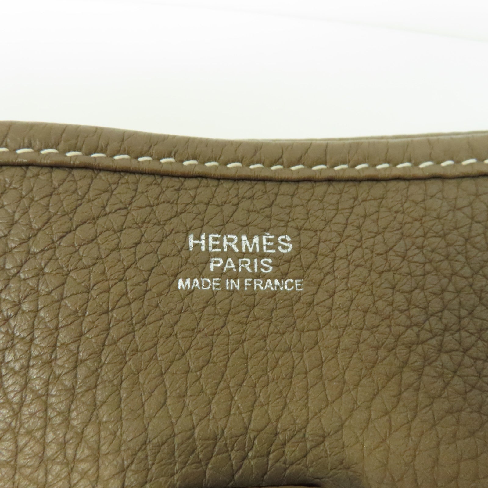 HERMES Clemence皮革Evelyne PM銀扣肩背袋啡色