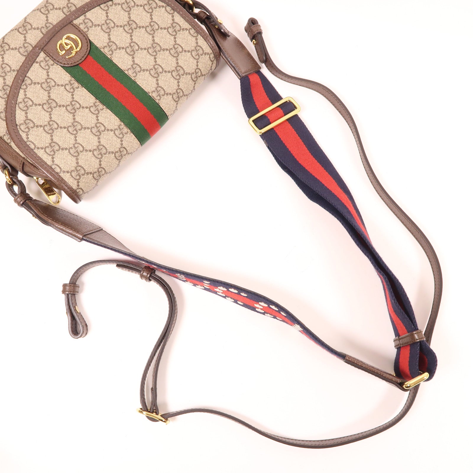 GUCCI 塗層帆布Shoulder Bag金扣肩背袋