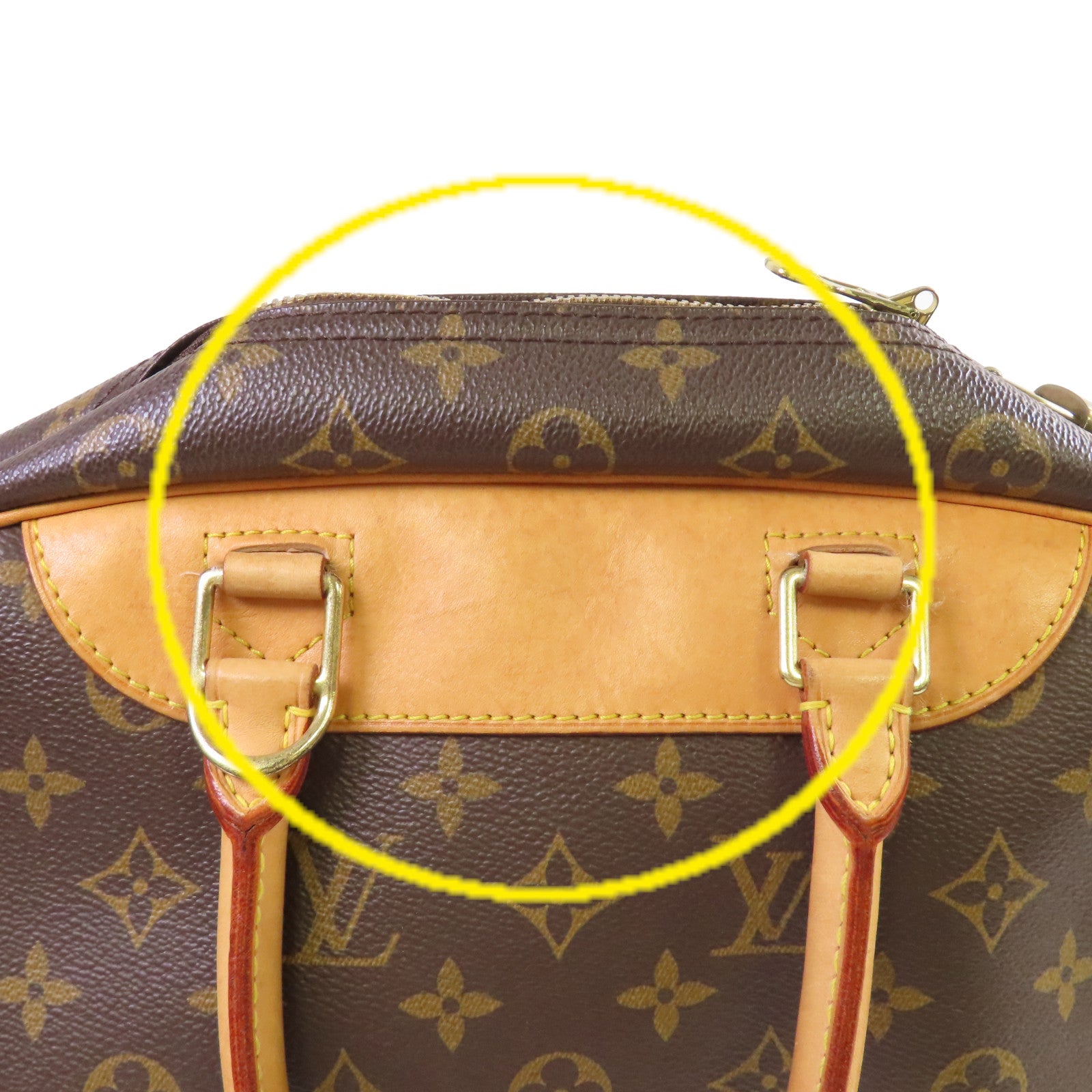 LOUIS VUITTON 【激減優惠】Monogram Deauville GM Hand Bag金色手挽袋啡色