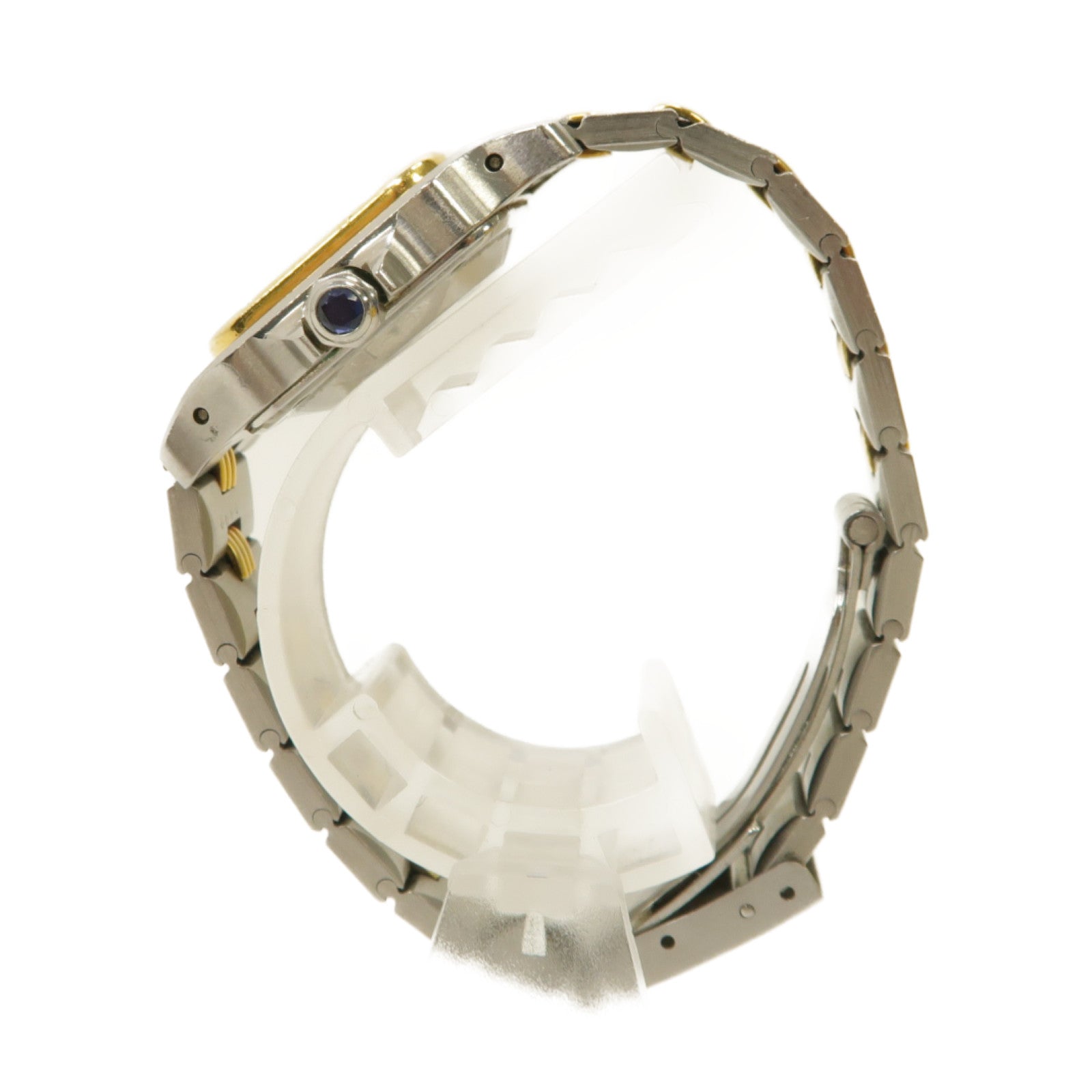 CARTIER Santos 18K黃金/不鏽鋼手錶自動機芯白色