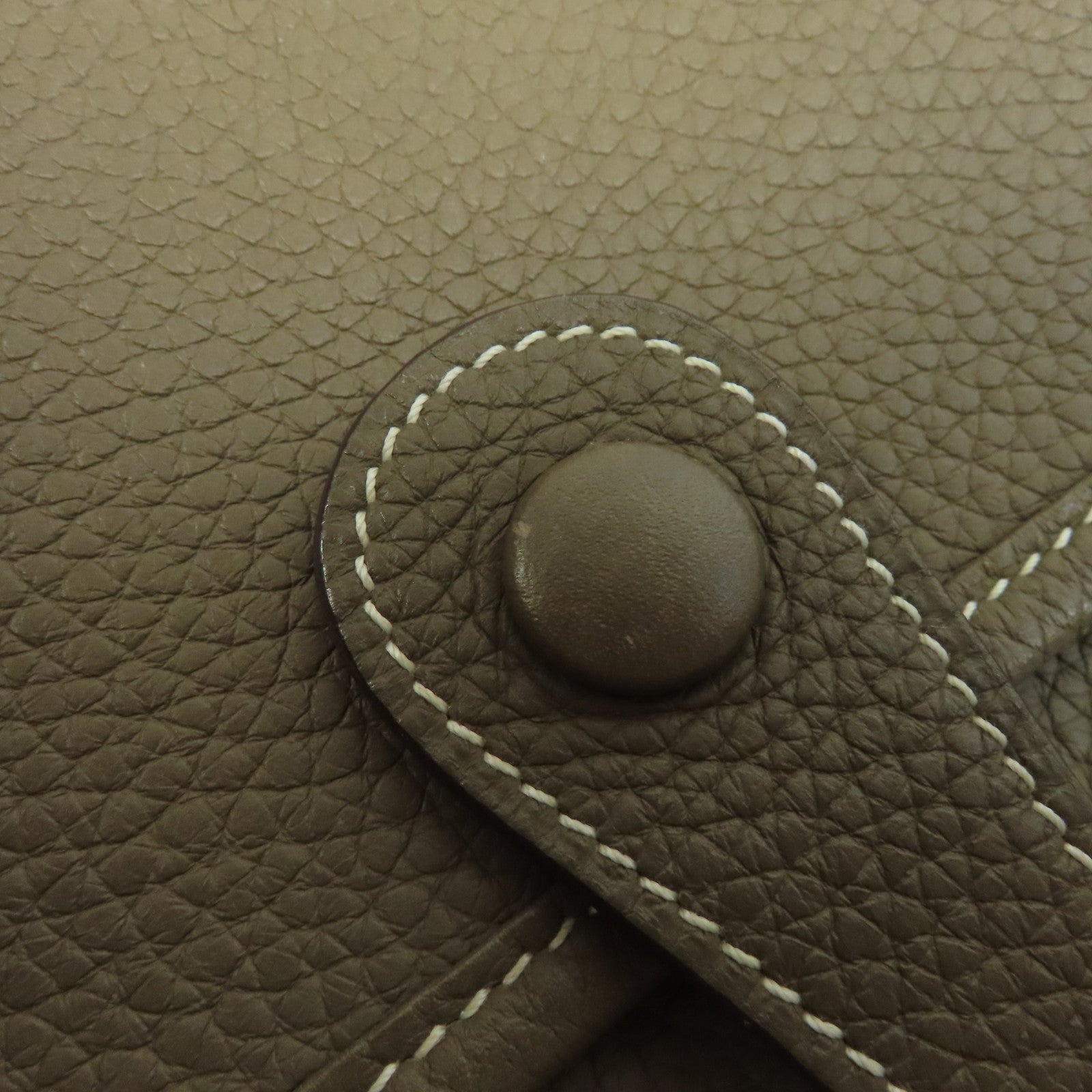 HERMES Clemence皮革Evelyne PM銀扣肩背袋啡色