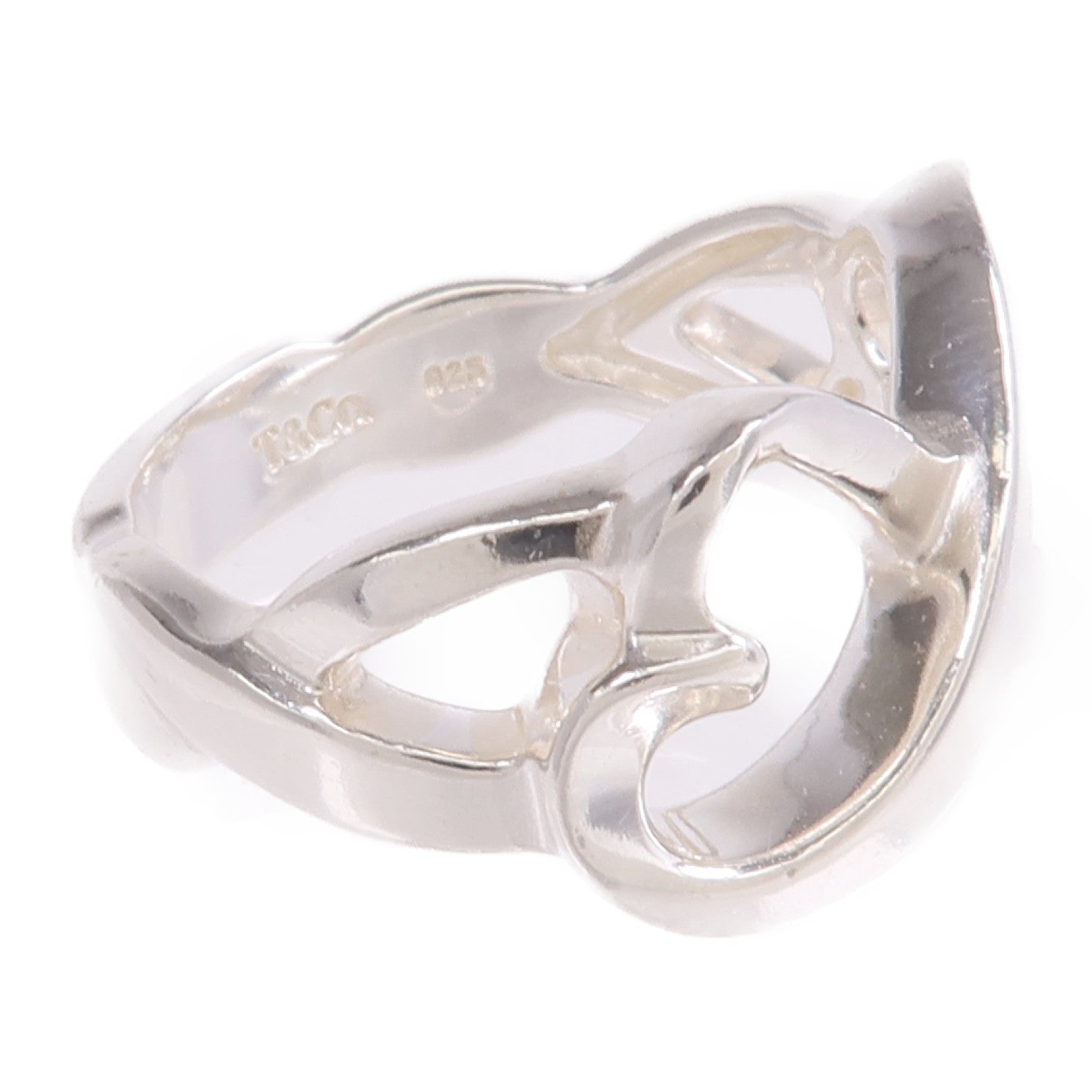 TIFFANY＆CO 925純銀Paloma Picasso Double Loving Heart Ring戒指US#6
