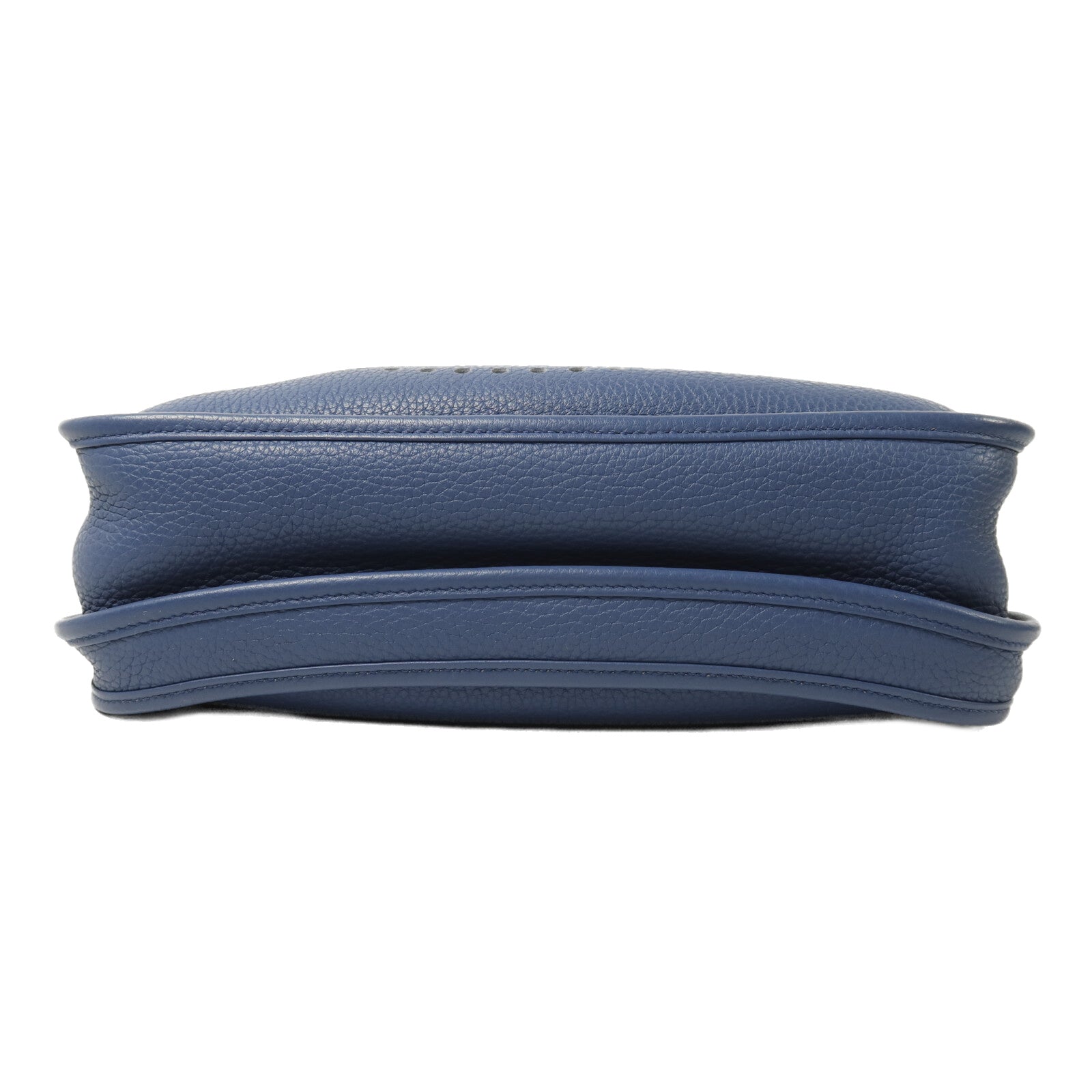 HERMES Clemence皮革Evelyne PM銀扣肩背袋Bleu Agate