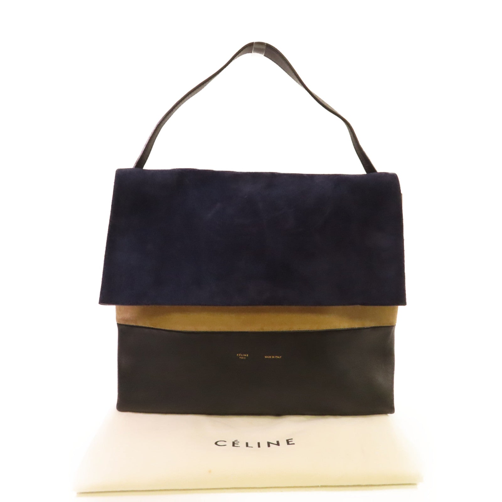 CELINE 麂皮皮革/牛皮皮革Shoulder Bag肩背袋黑色/藍色/杏色
