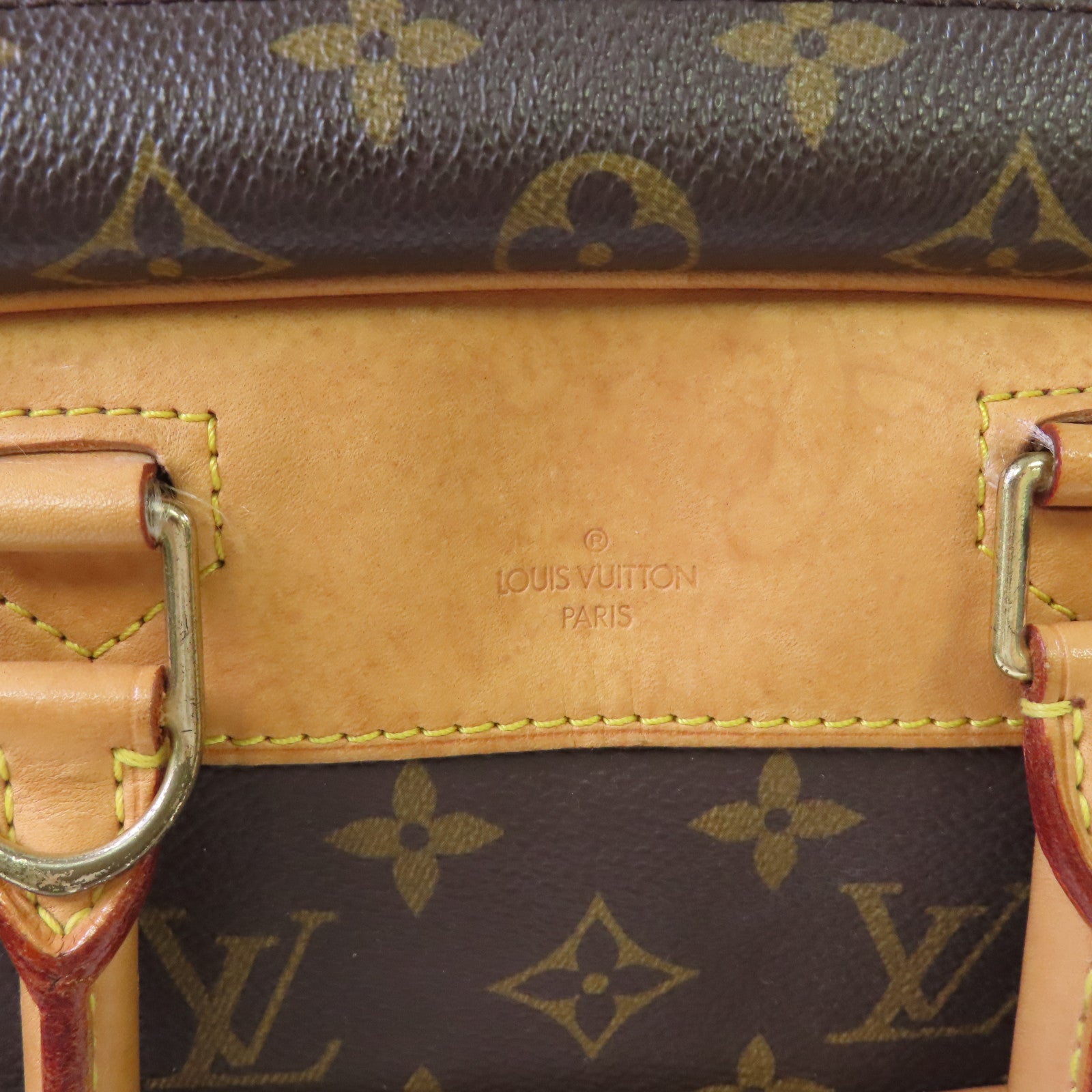 LOUIS VUITTON 【激減優惠】Monogram Deauville GM Hand Bag金色手挽袋啡色