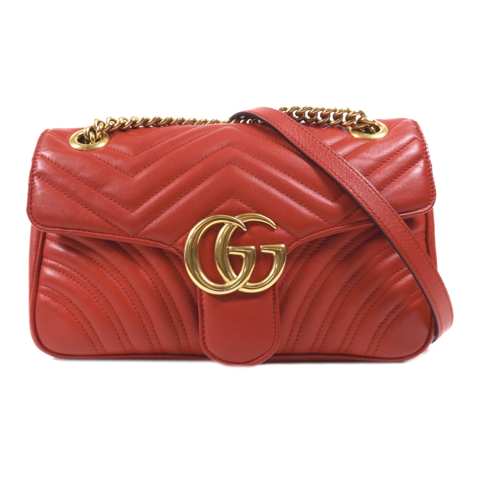 GUCCI 牛皮皮革GG Marmont Shoulder Bag金扣肩背袋