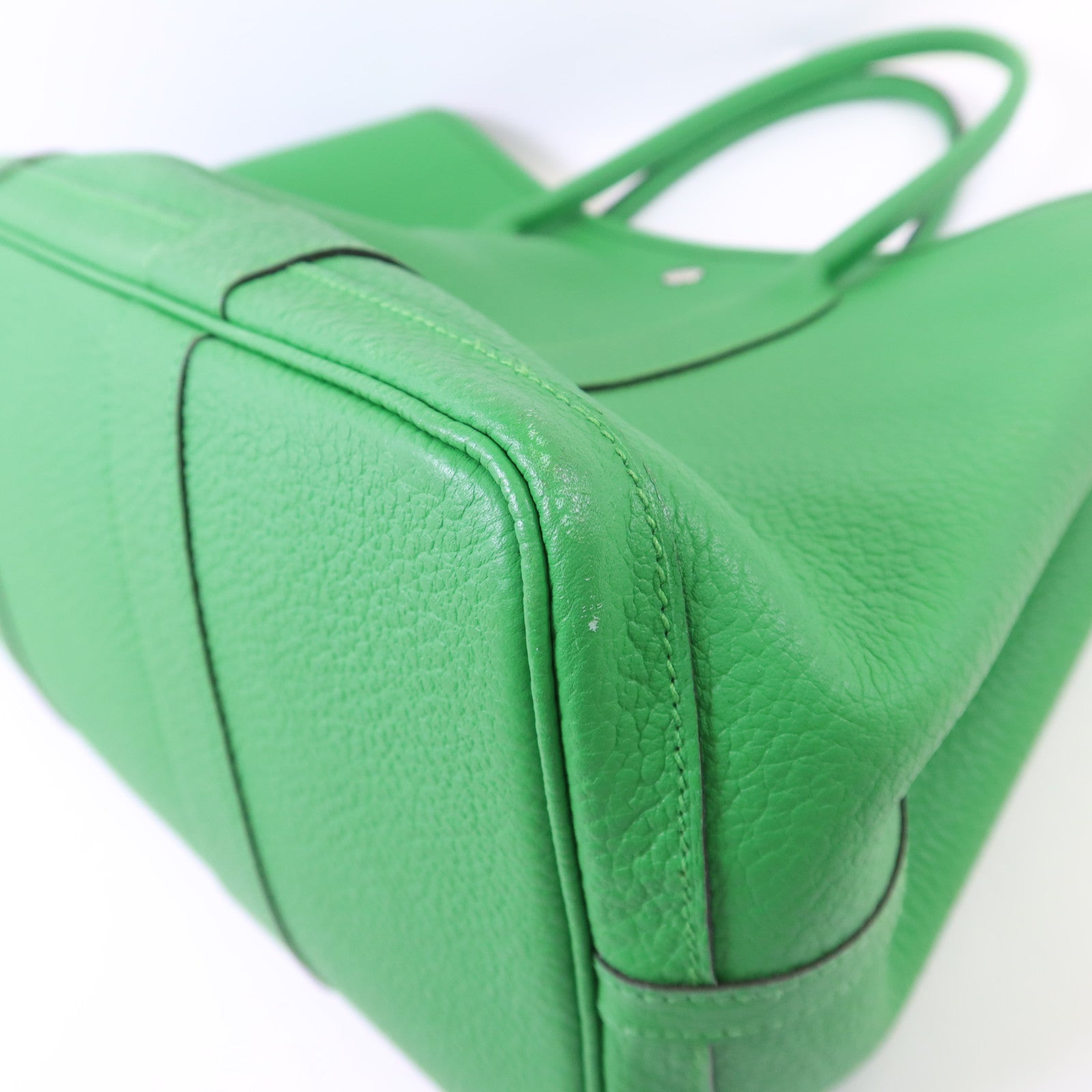 HERMES Negonda皮革Garden Party PM銀扣手挽袋Bambou