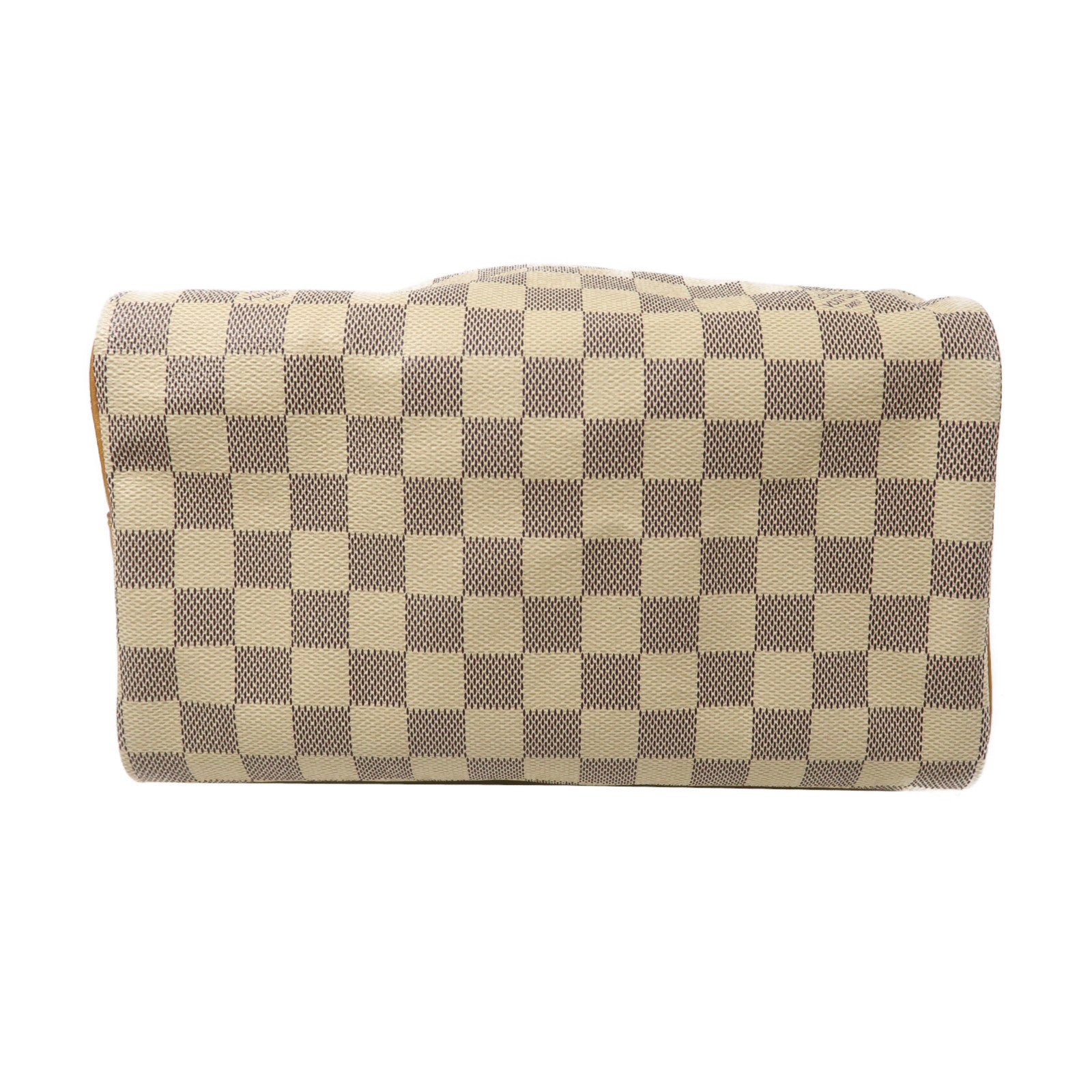 LOUIS VUITTON Damier Azur Speedy Bandoulière 25金扣手挽肩背兩用袋白色