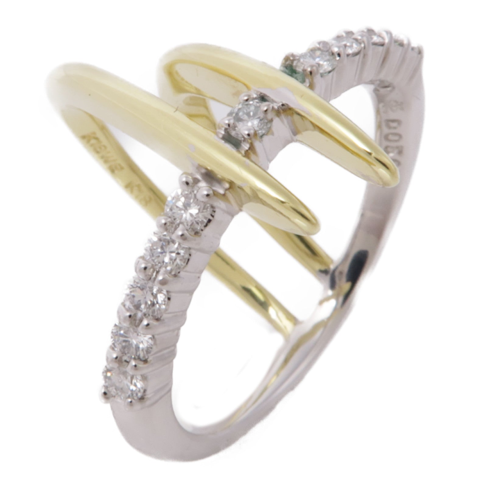 JEWELRY【激減優惠】 18K黃金/18K白金Diamond Ring鑽石戒指US#8