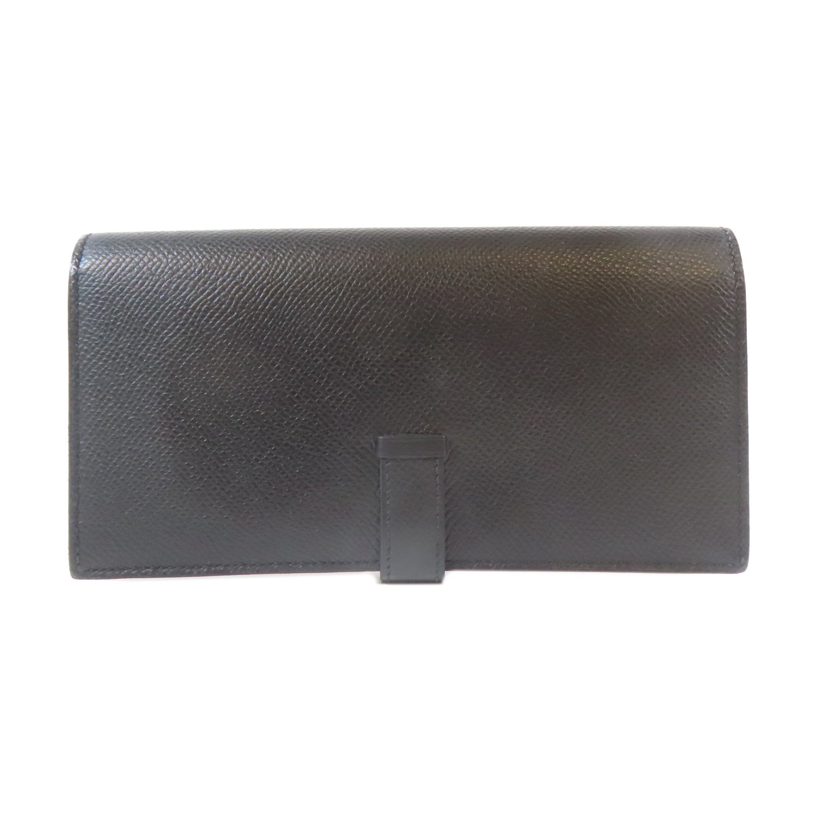 HERMES 【激減優惠】Epsom皮革Bearn Long Wallet銀扣長錢包黑色