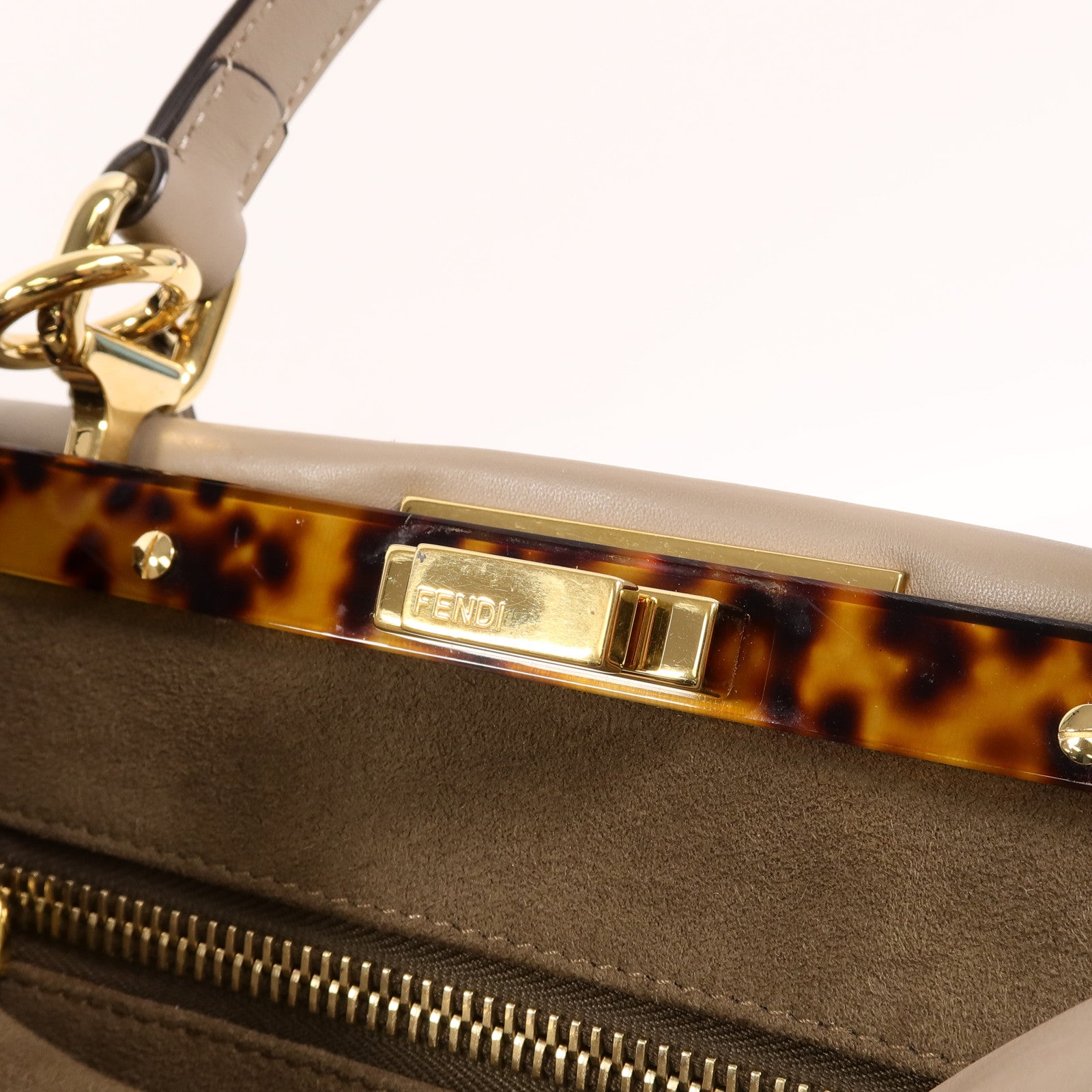 FENDI 牛皮皮革Peekaboo Medium手挽肩背兩用袋