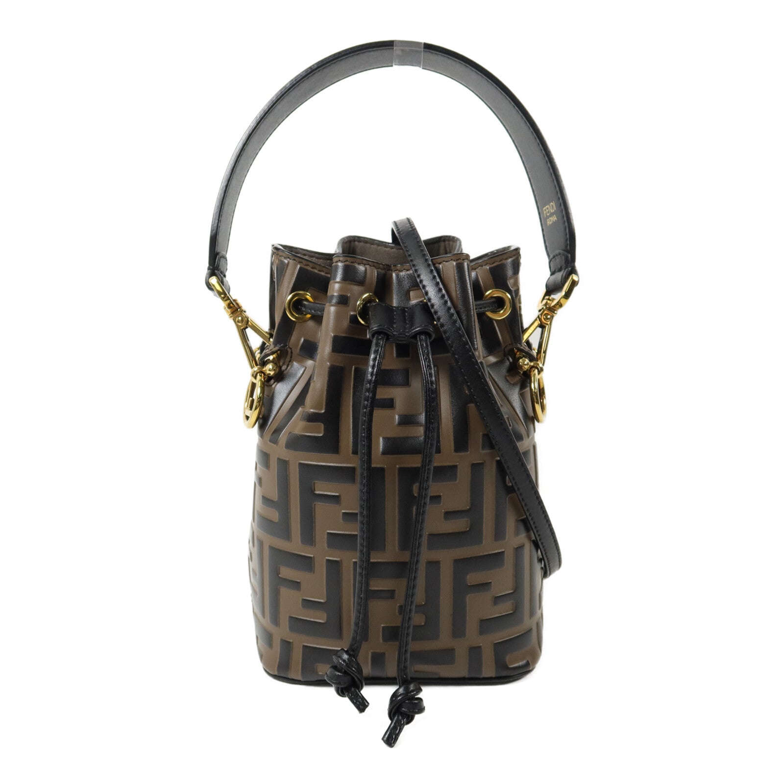 FENDI 牛皮皮革Mon Tresor Mini手挽肩背兩用袋