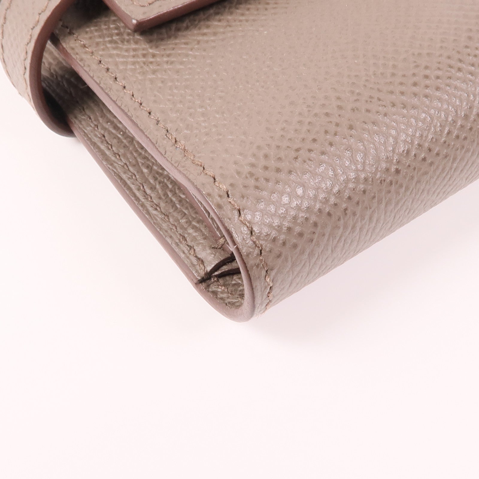 HERMES GHW Kelly Wallet Veau Epsom Leather Etain Gray