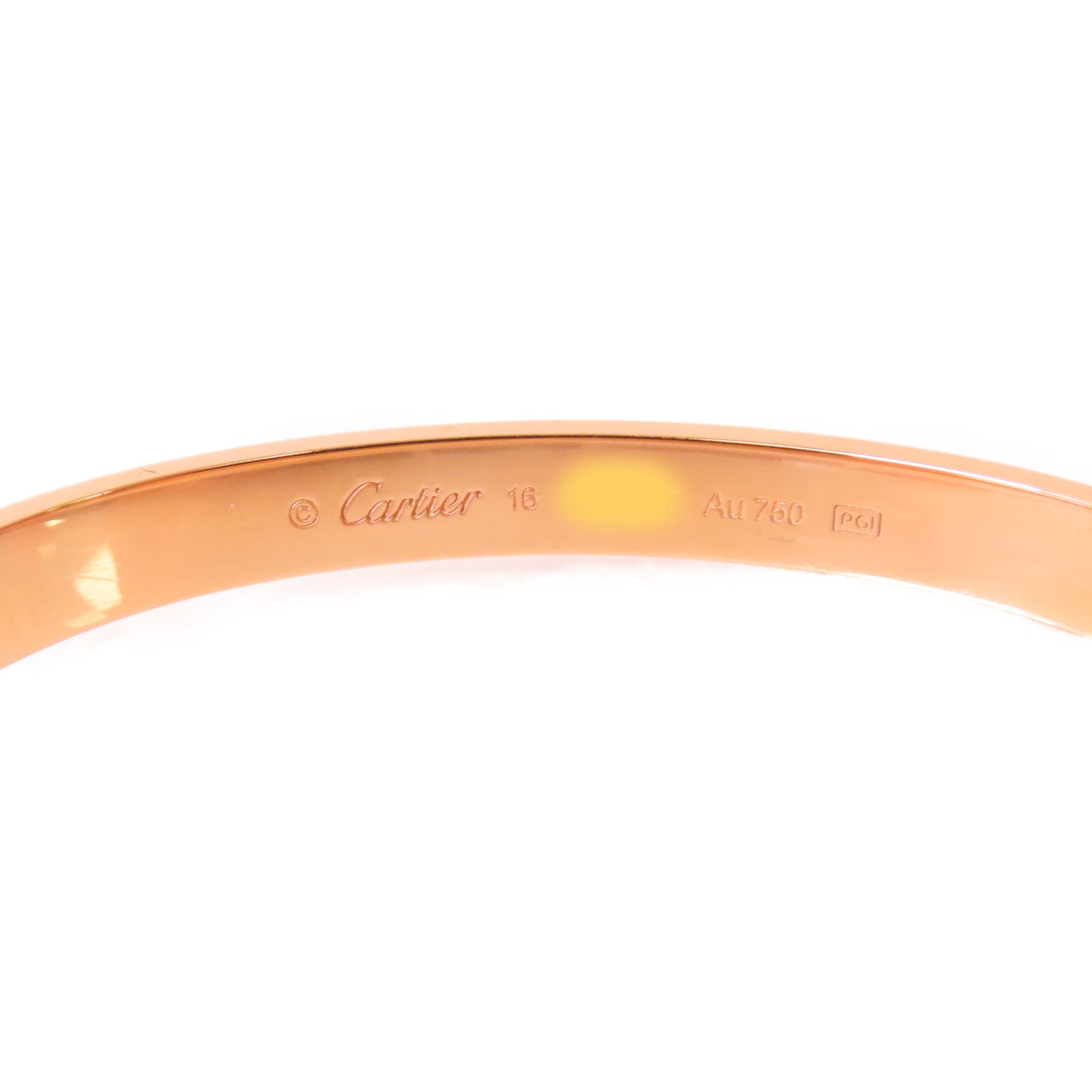 CARTIER Love Bracelet Bangle Cartie#16 B6081417 18K Rose Gold