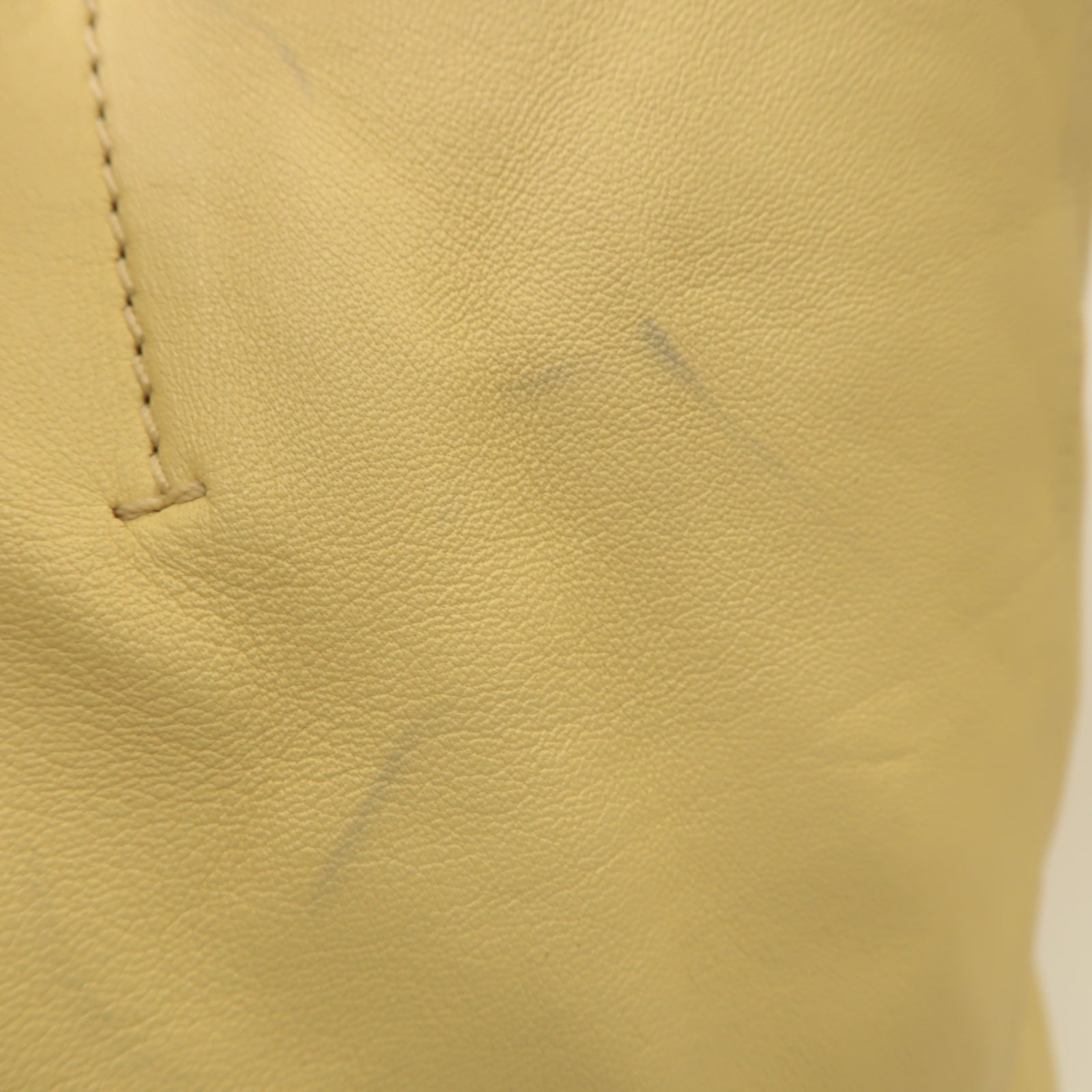 CELINE 【激減優惠】牛皮皮革Tote Bag金扣手挽袋淺黃色/黑色