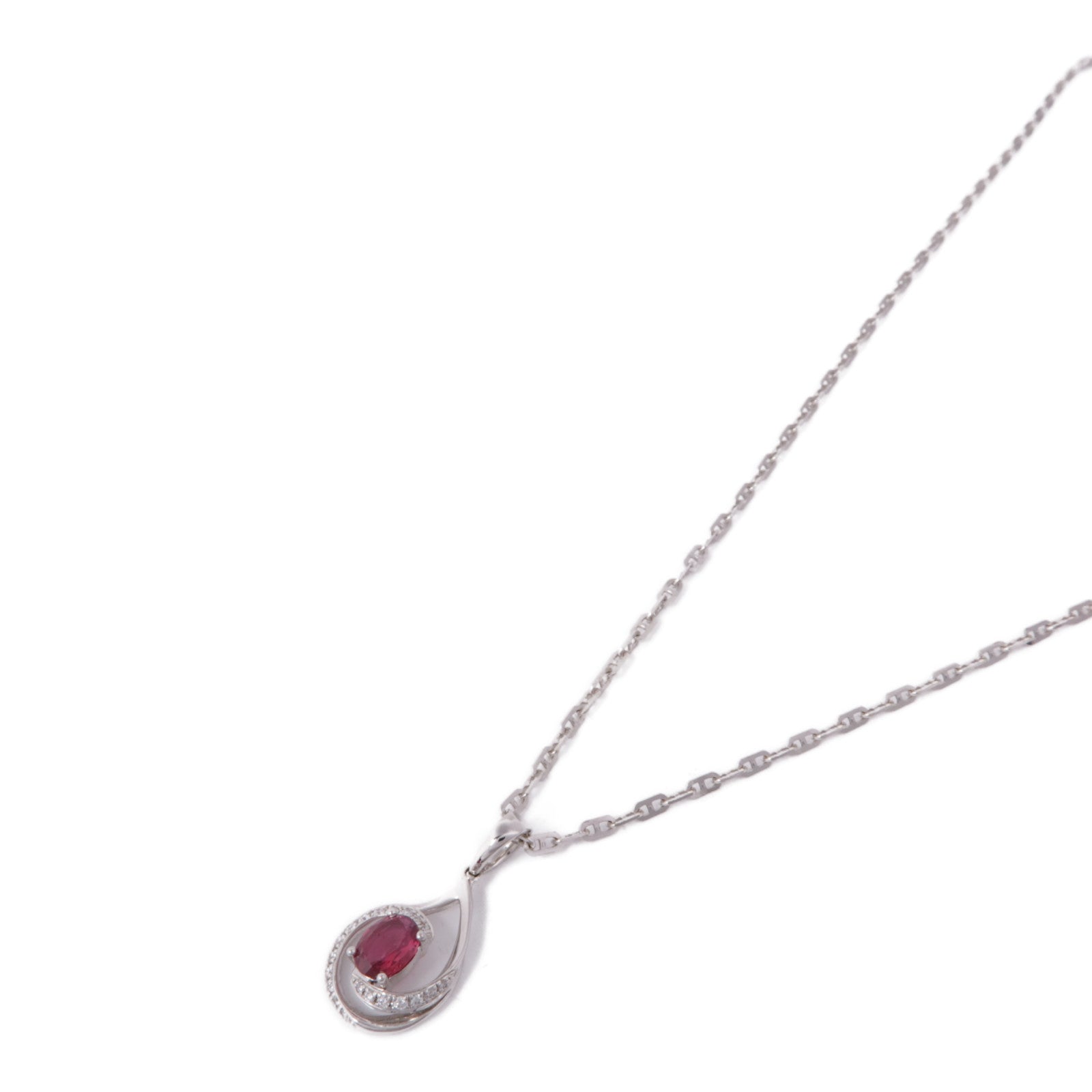 JEWELRY 18K白金Diamond Ruby Necklace鑽石/紅寶石項鍊