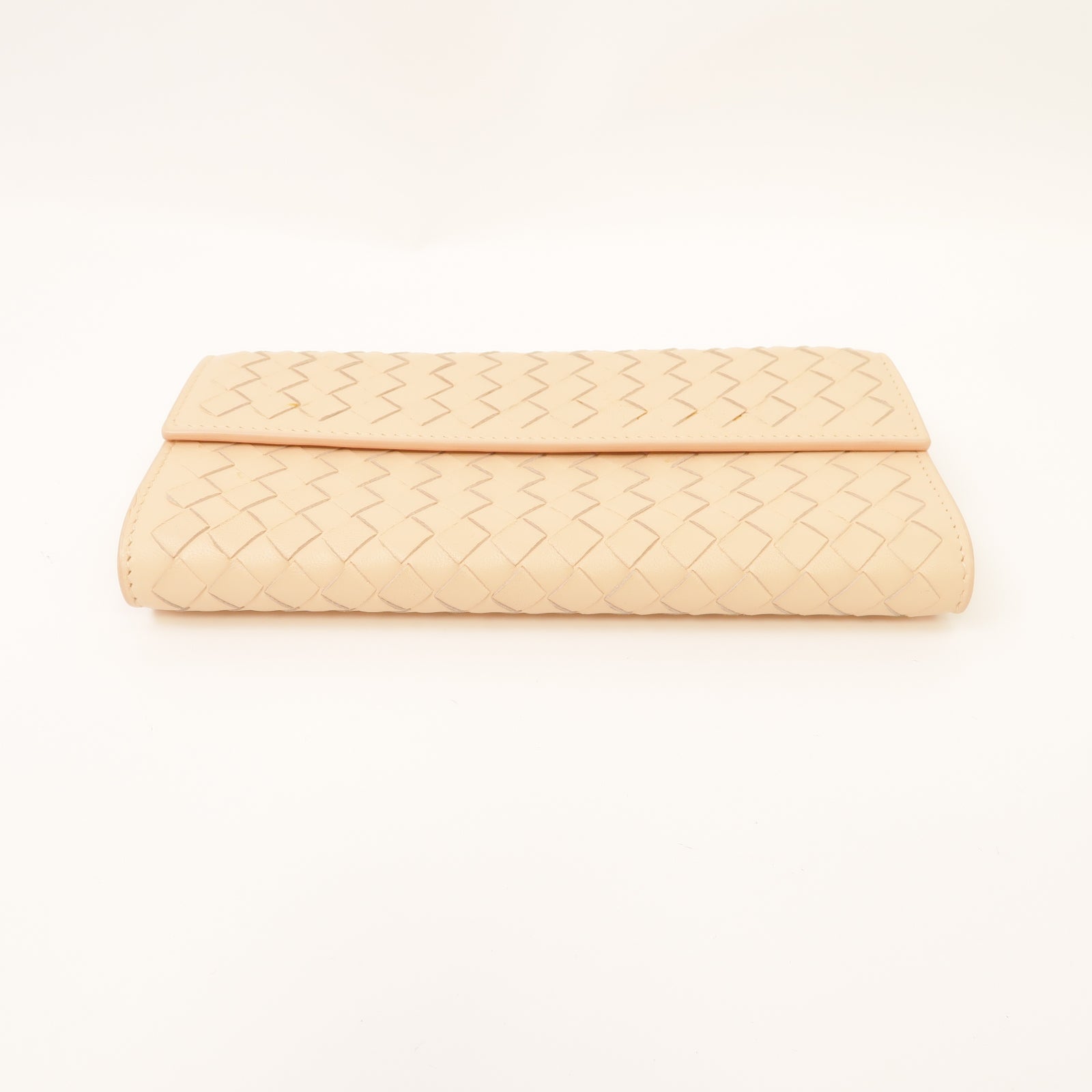 BOTTEGA VENETA 【激減優惠】織紋皮革Long Wallet長錢包淺粉紅色