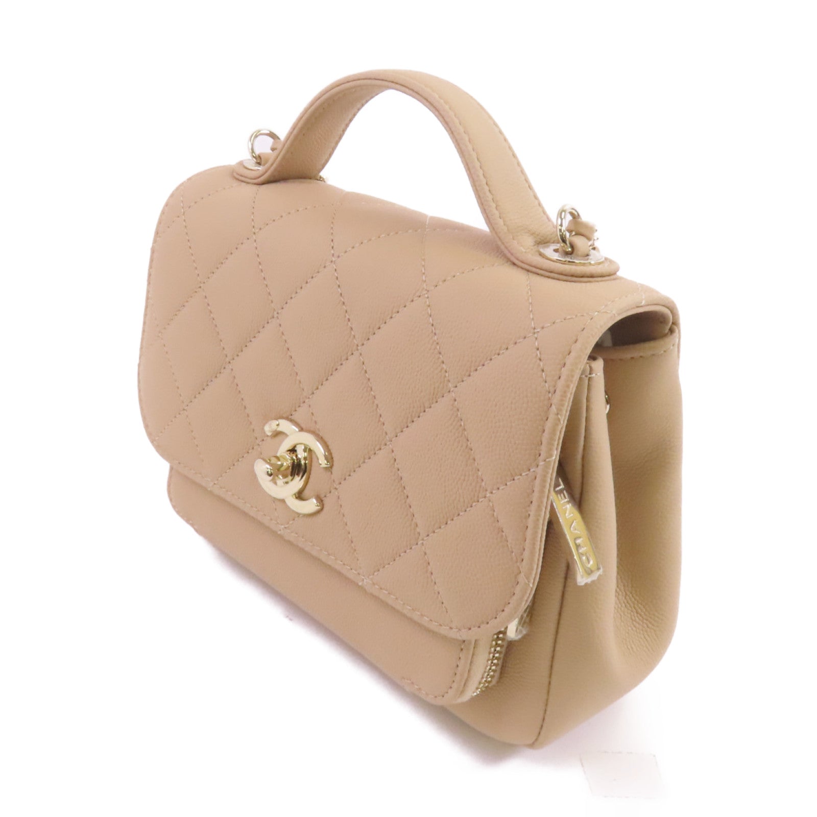CHANEL 牛皮皮革Business Affinity Small金扣手挽肩背兩用袋