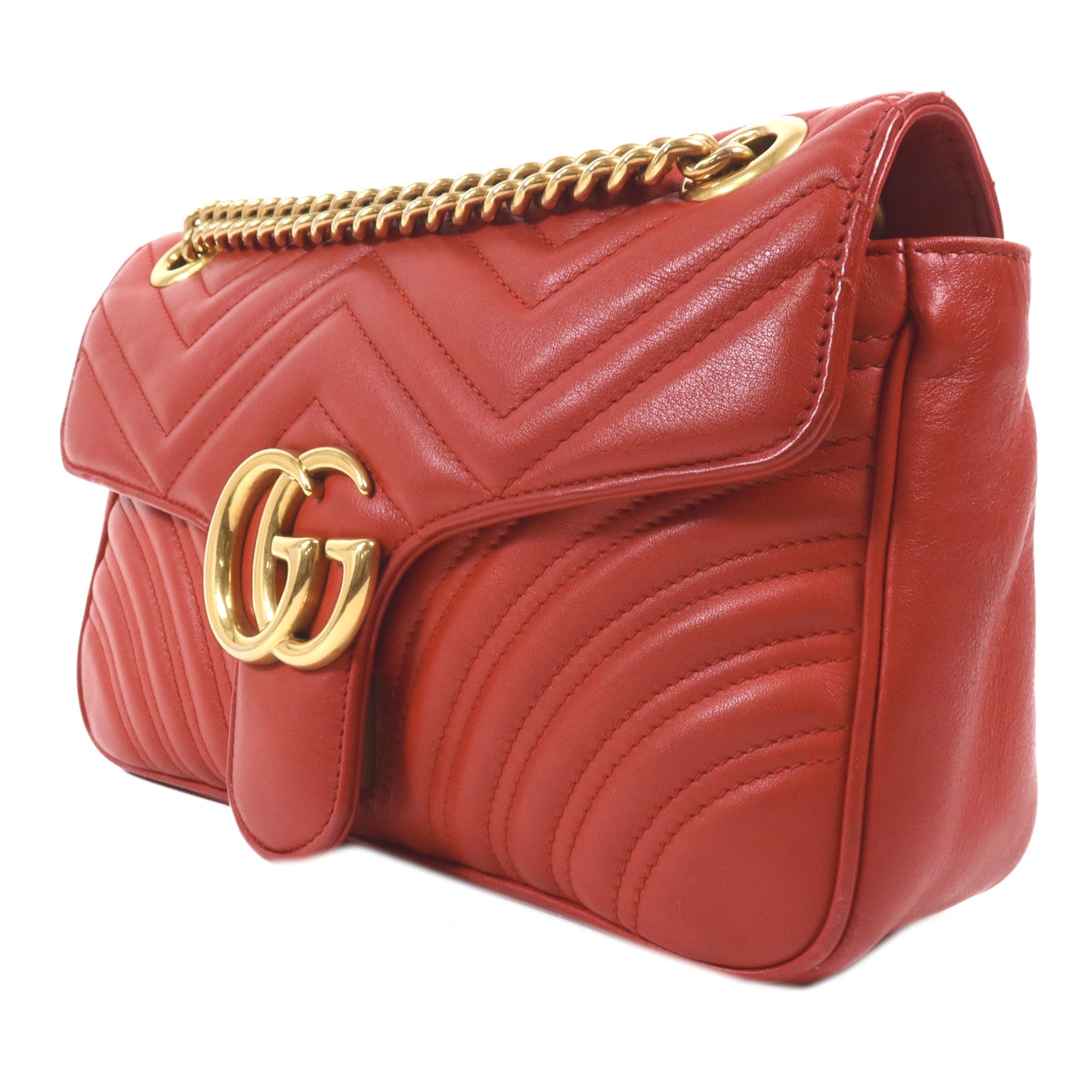 GUCCI 牛皮皮革GG Marmont Shoulder Bag金扣肩背袋