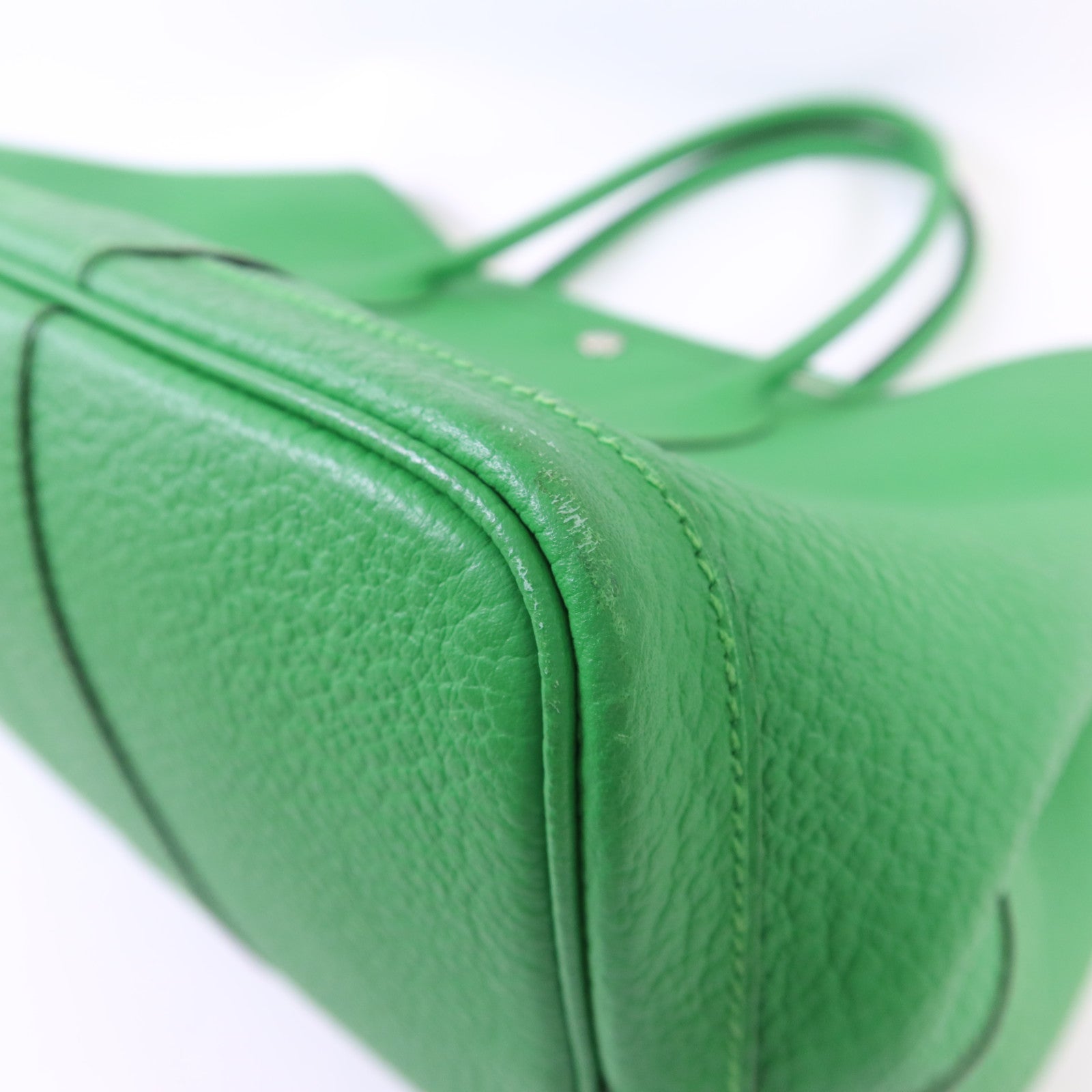 HERMES Negonda皮革Garden Party PM銀扣手挽袋Bambou
