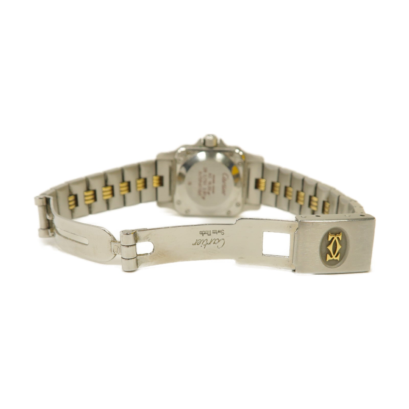 CARTIER Santos 18K黃金/不鏽鋼手錶自動機芯白色