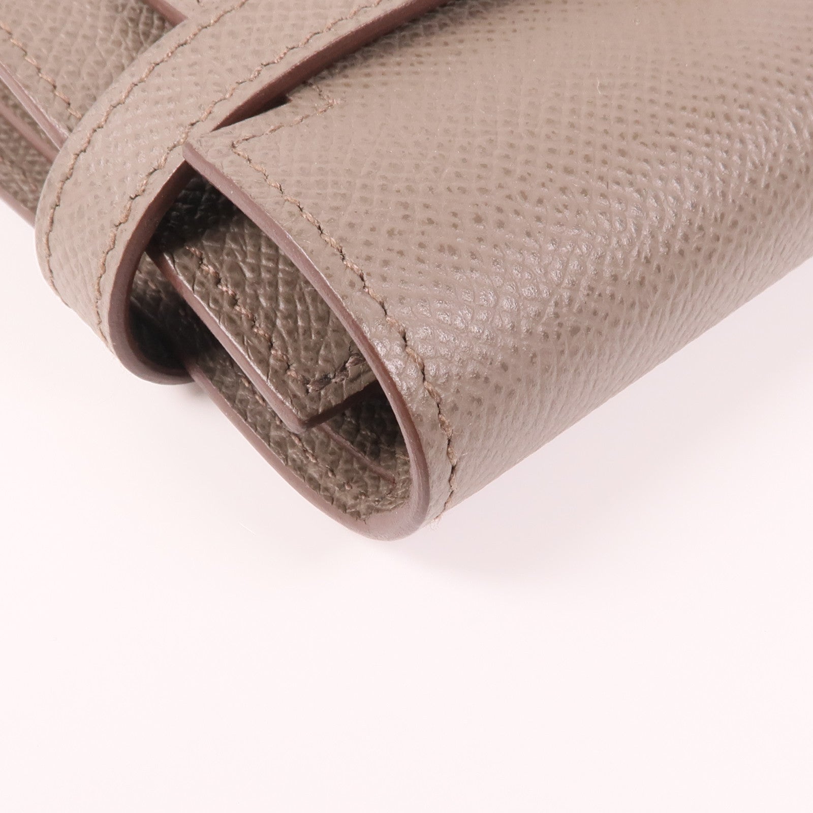 HERMES GHW Kelly Wallet Veau Epsom Leather Etain Gray