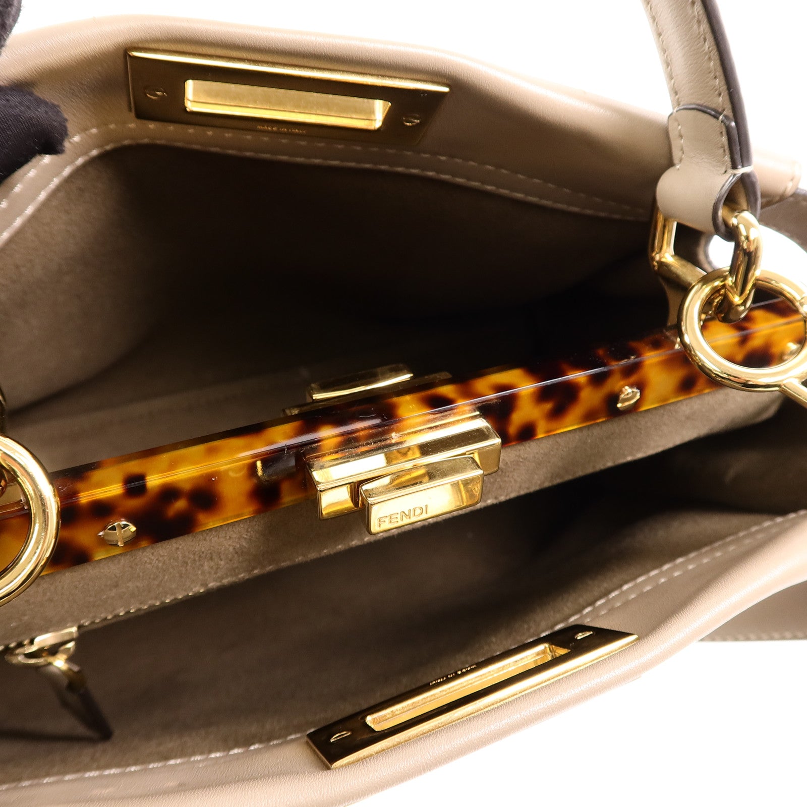 FENDI 牛皮皮革Peekaboo Medium手挽肩背兩用袋