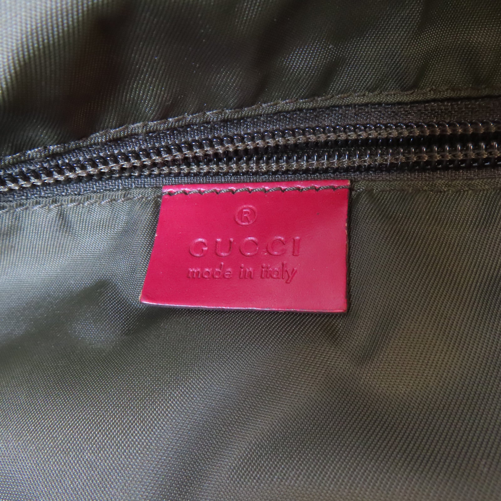 GUCCI 【激減優惠】帆布Totebag銀扣手挽袋啡色/紅色