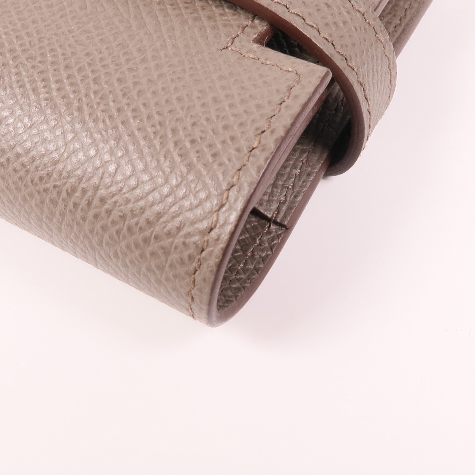 HERMES GHW Kelly Wallet Veau Epsom Leather Etain Gray