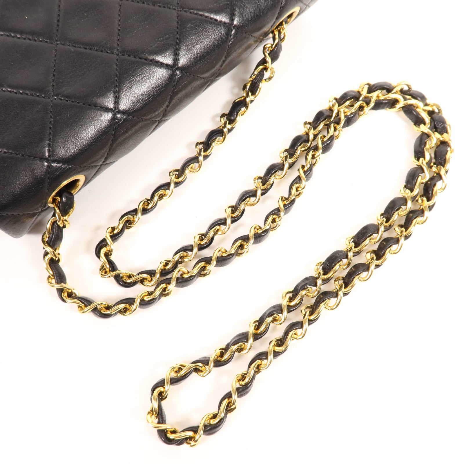 CHANEL 羊皮皮革Vintage Bag金扣鏈帶肩背袋