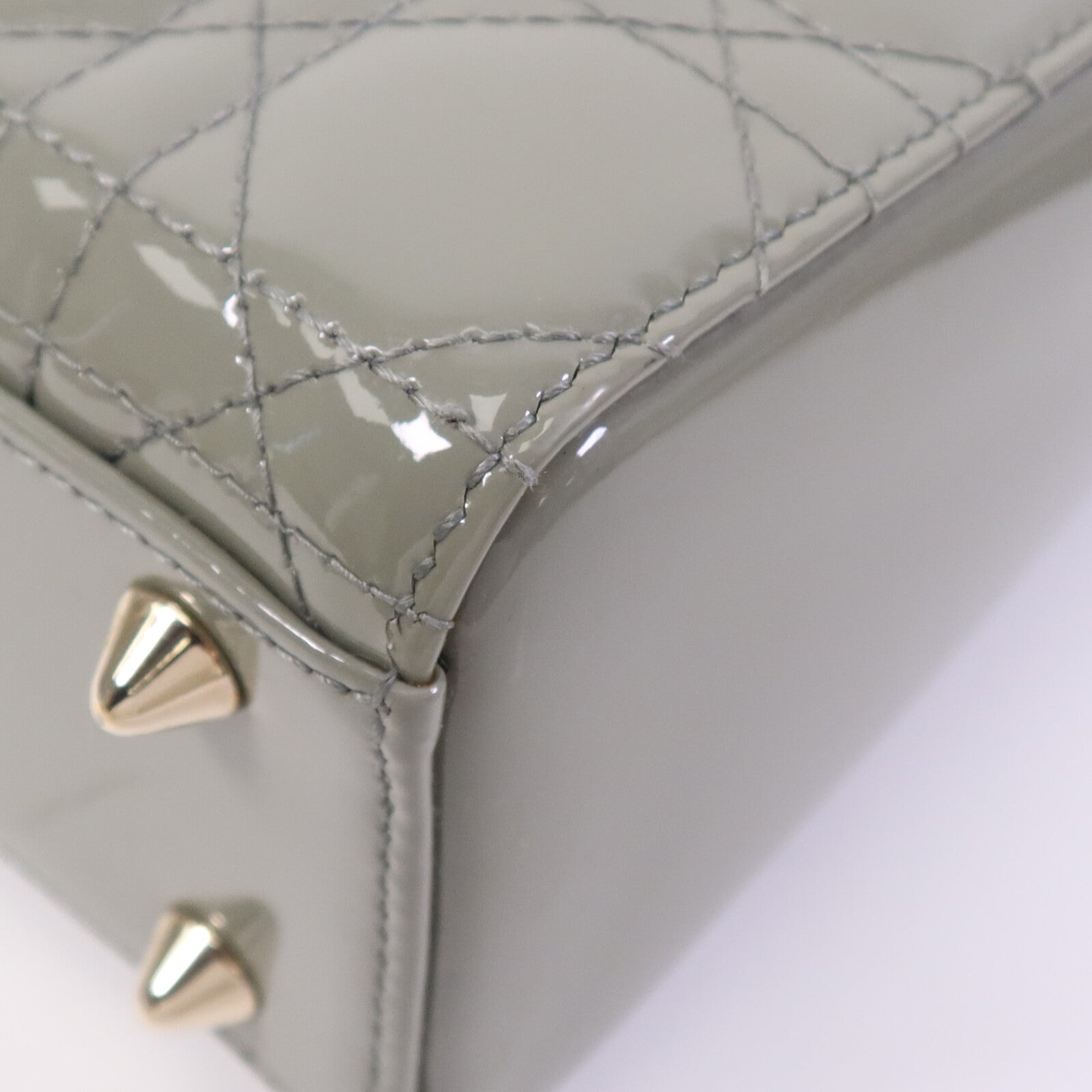 Dior 漆皮皮革Lady Dior Small金扣手挽肩背兩用袋