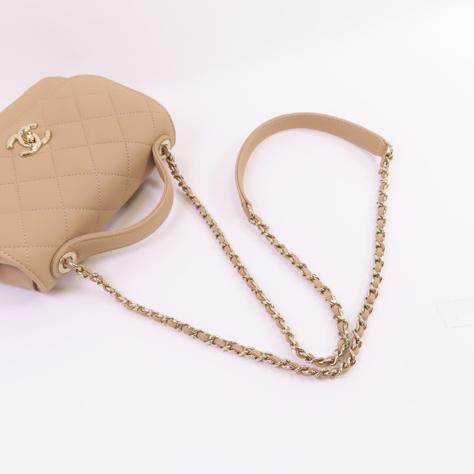 CHANEL 牛皮皮革Business Affinity Small金扣手挽肩背兩用袋